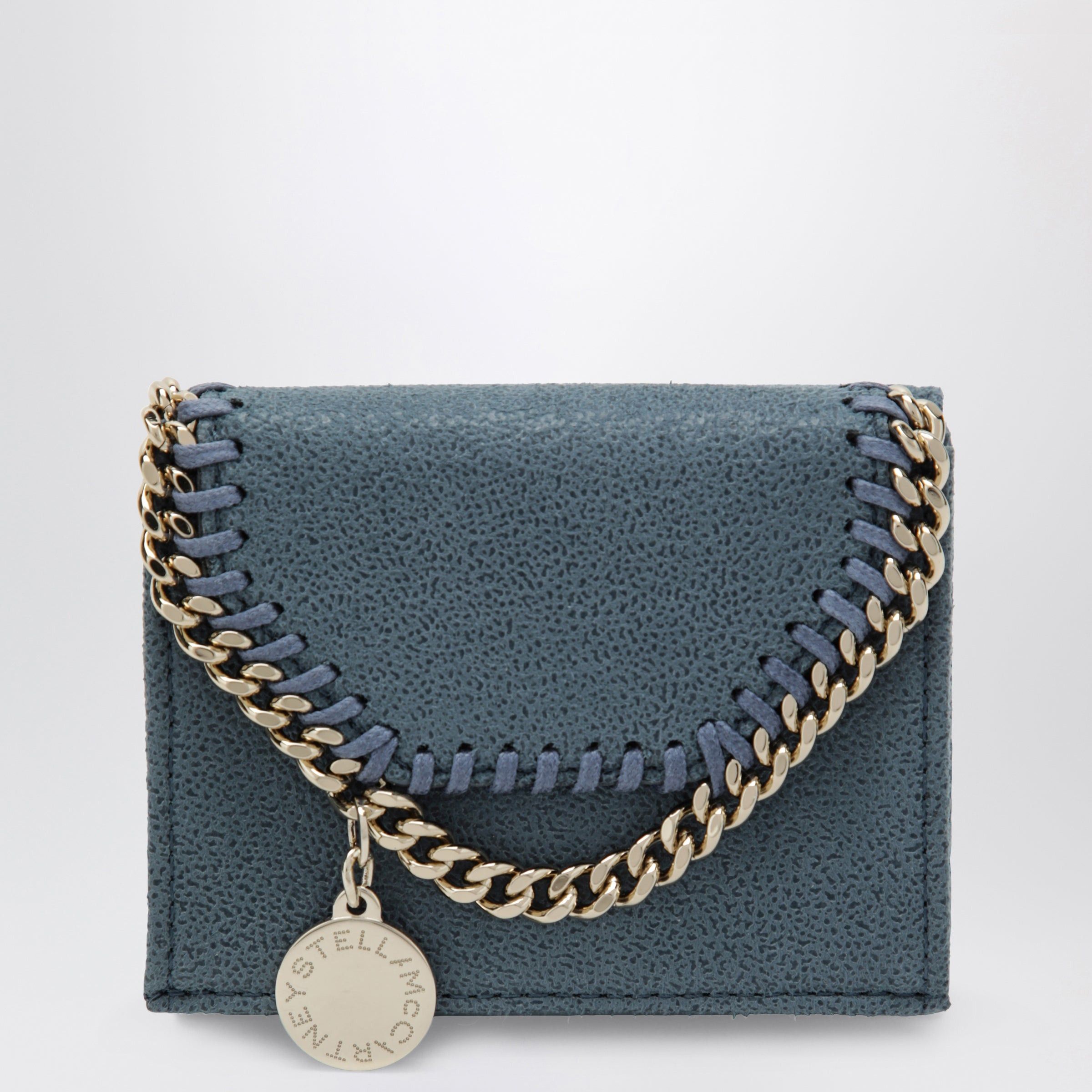 Stella McCartney Stella Mccartney Light Blue Falabella Trifold Wallet With Chain Size ONE SIZE - 1 Thumbnail