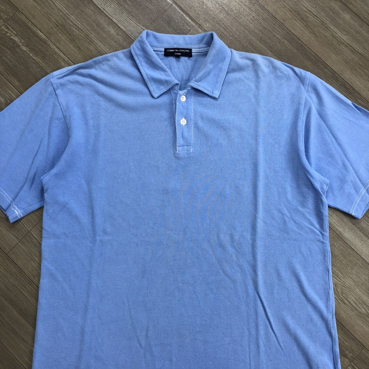 Comme des Garcons × Comme des Garcons Homme × Comme des Garcons SHIRT SS06 Comme Des Garcons Homme CDG Designer Blue Polo Shirt Size US XL / EU 56 / 4 - 2 Thumbnail