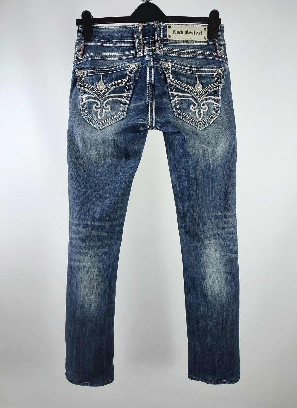 Rock Revival Y2K Rock Revival Rhinestones Embroidered Denim Jeans Size 27" / US 4 / IT 40 - 2 Thumbnail