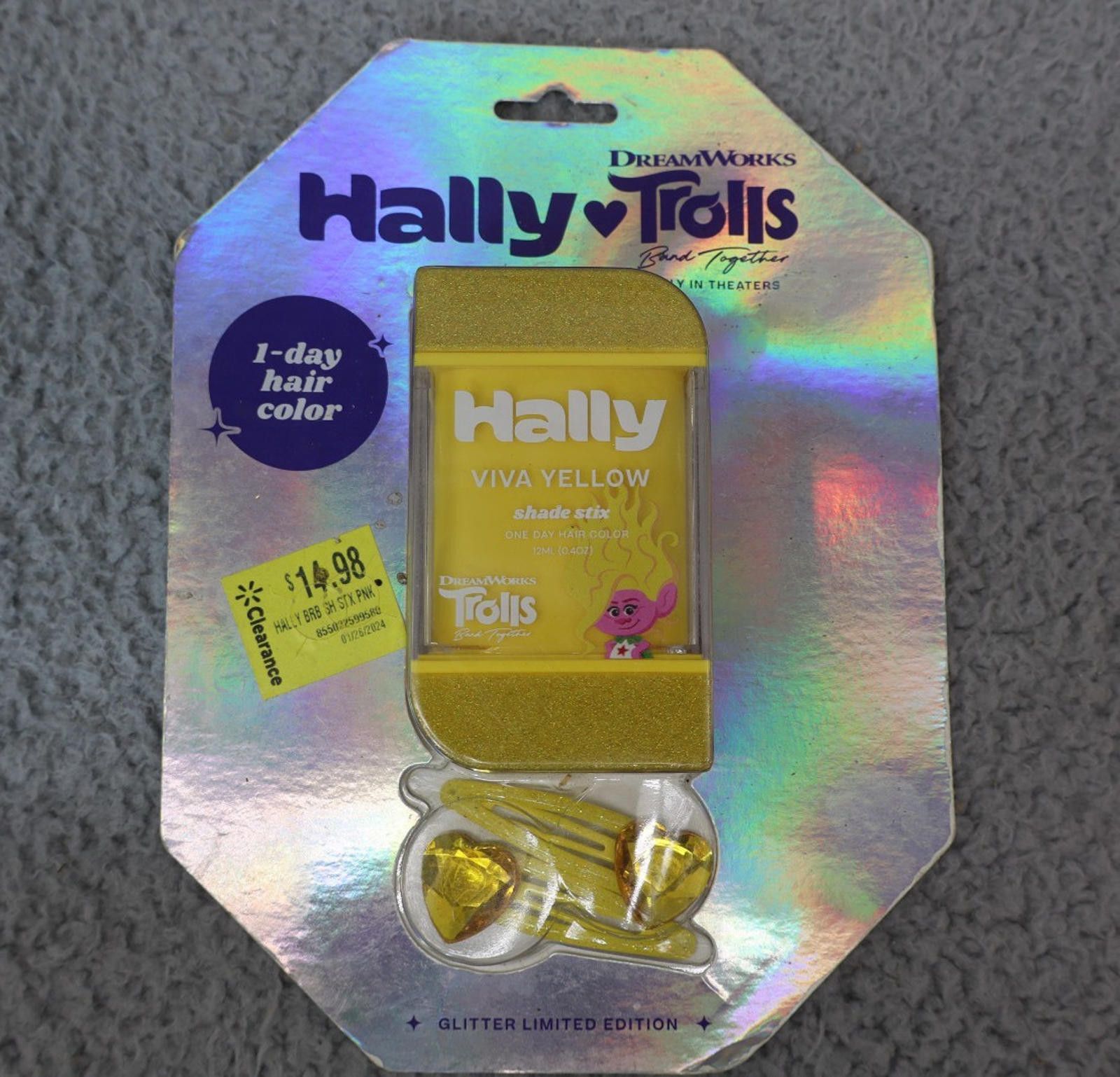 Other DreamWorks Trolls Hally Hair Viva Yellow Stix Glitter x2 Size ONE SIZE - 2 Thumbnail