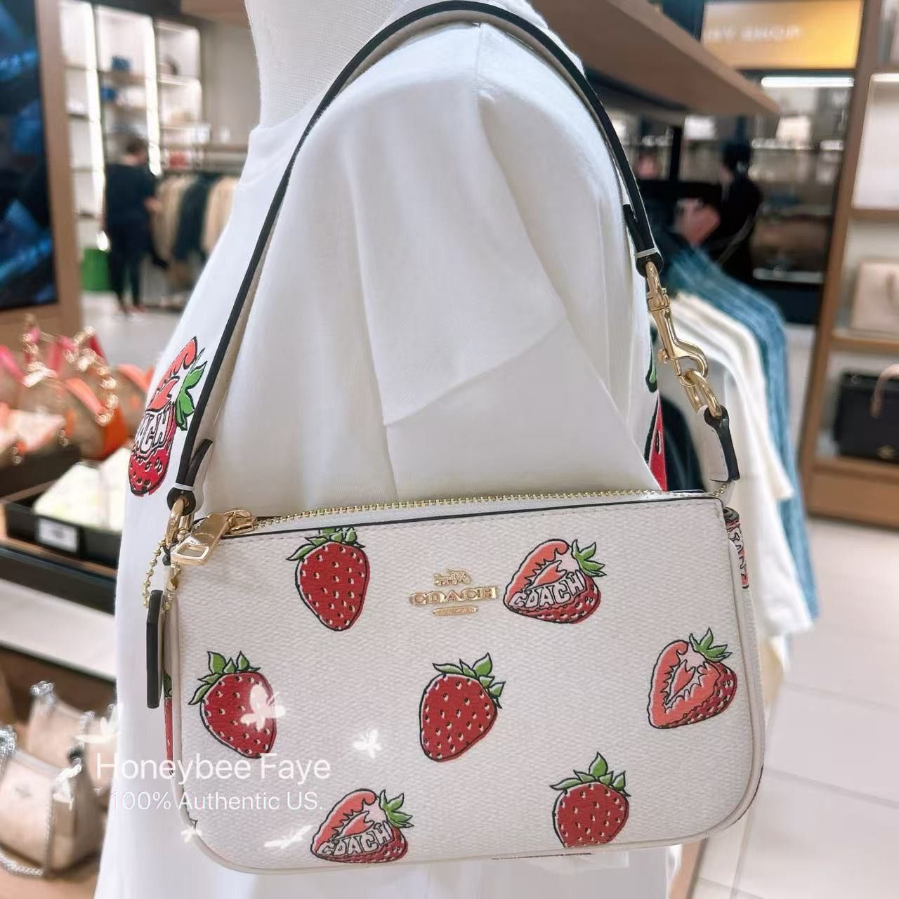 Coach NWT Coach Nolita 19 With Strawberry Print CAL25 Size ONE SIZE - 3 Thumbnail
