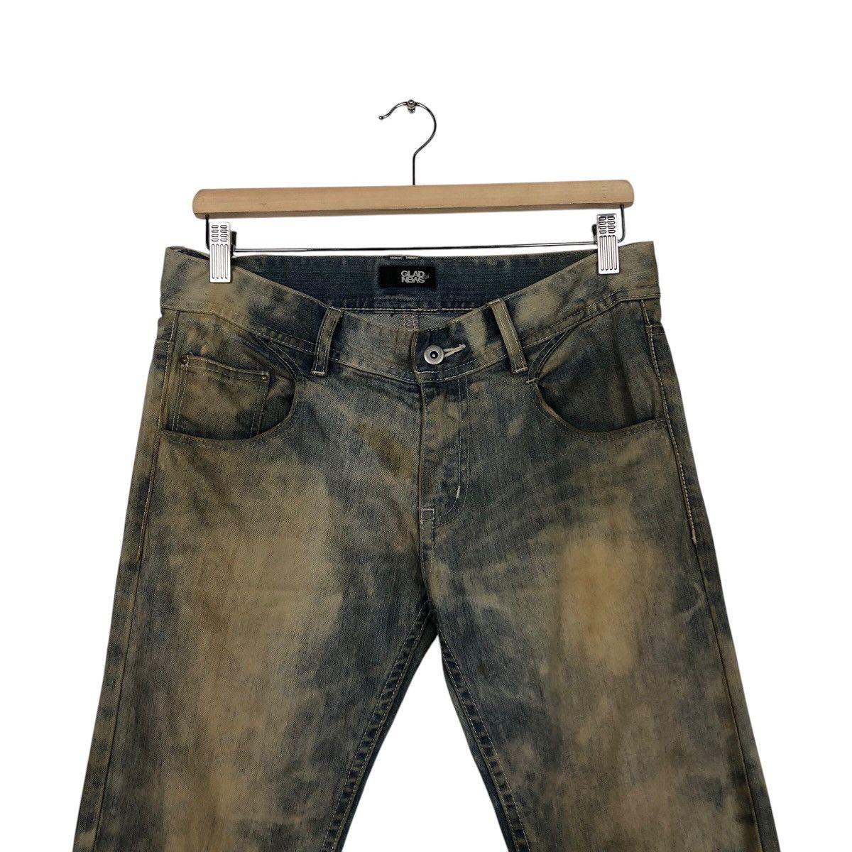 Japanese Brand Vintage Skinny Denim Jeans Glad News Acid Wash Issey Miyake Size US 34 / EU 50 - 4 Thumbnail