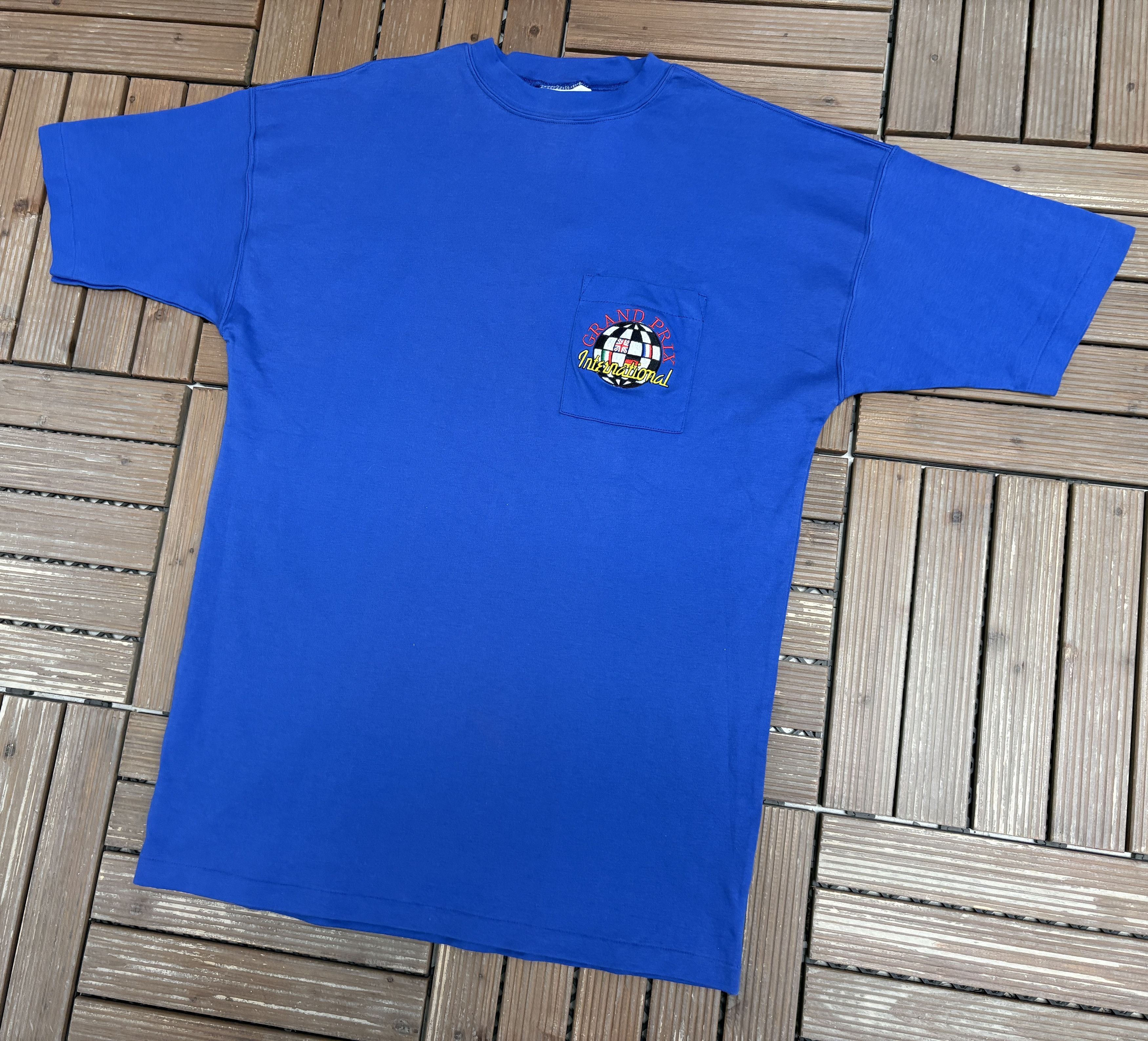 Vintage Grand Prix International Vintage Blue T-Shirt Tee Size US XL / EU 56 / 4 - 3 Thumbnail