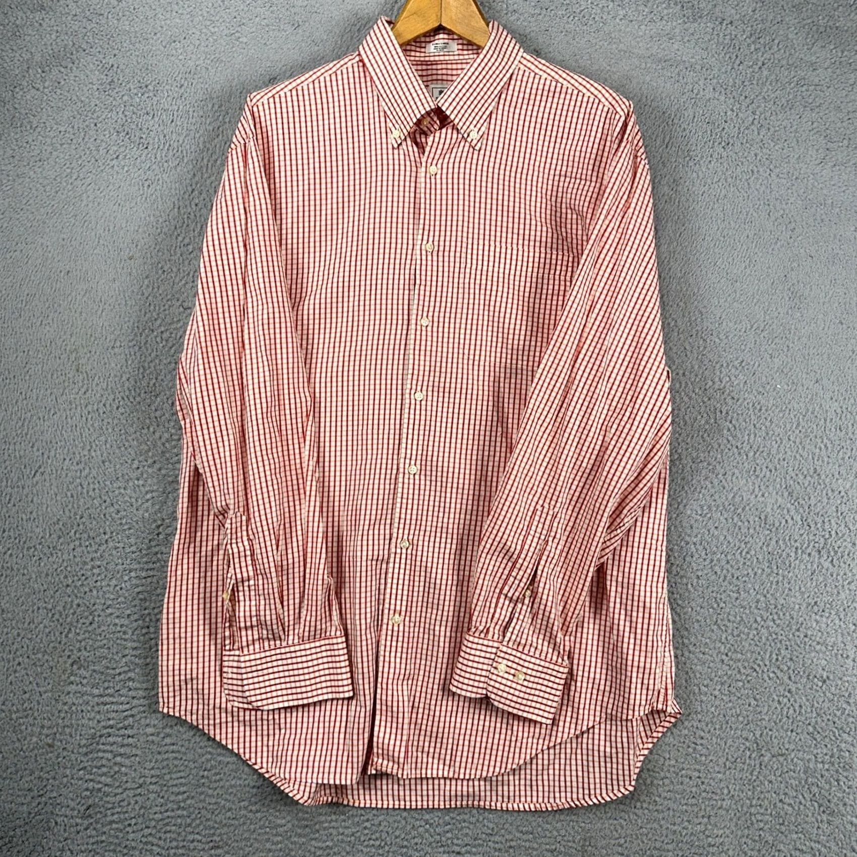 Peter Millar Peter Millar Shirt Adult Mens Button Down XL Orange Red Shepherd Check Pocket Size US XL / EU 56 / 4 - 4 Thumbnail