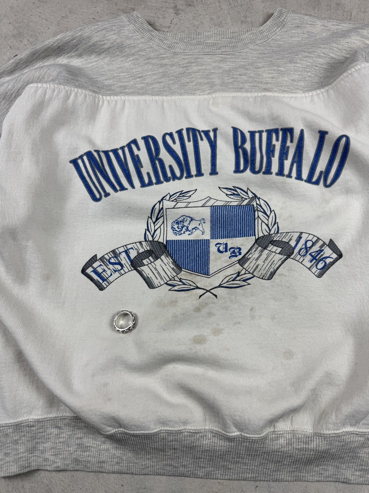 Vintage 1990s University of Buffalo Grey Crewneck Size US L / EU 52-54 / 3 - 3 Thumbnail