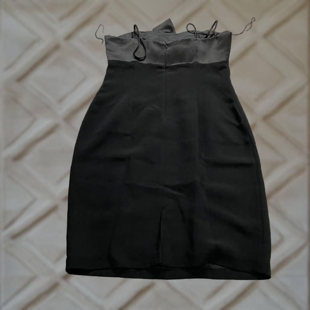 MAGGY LONDON Maggie London Dress Womens 14 Midi Cocktail Black Bow Sweetheart Spaghetti Party Size XL / US 12-14 / IT 48-50 - 1 Thumbnail
