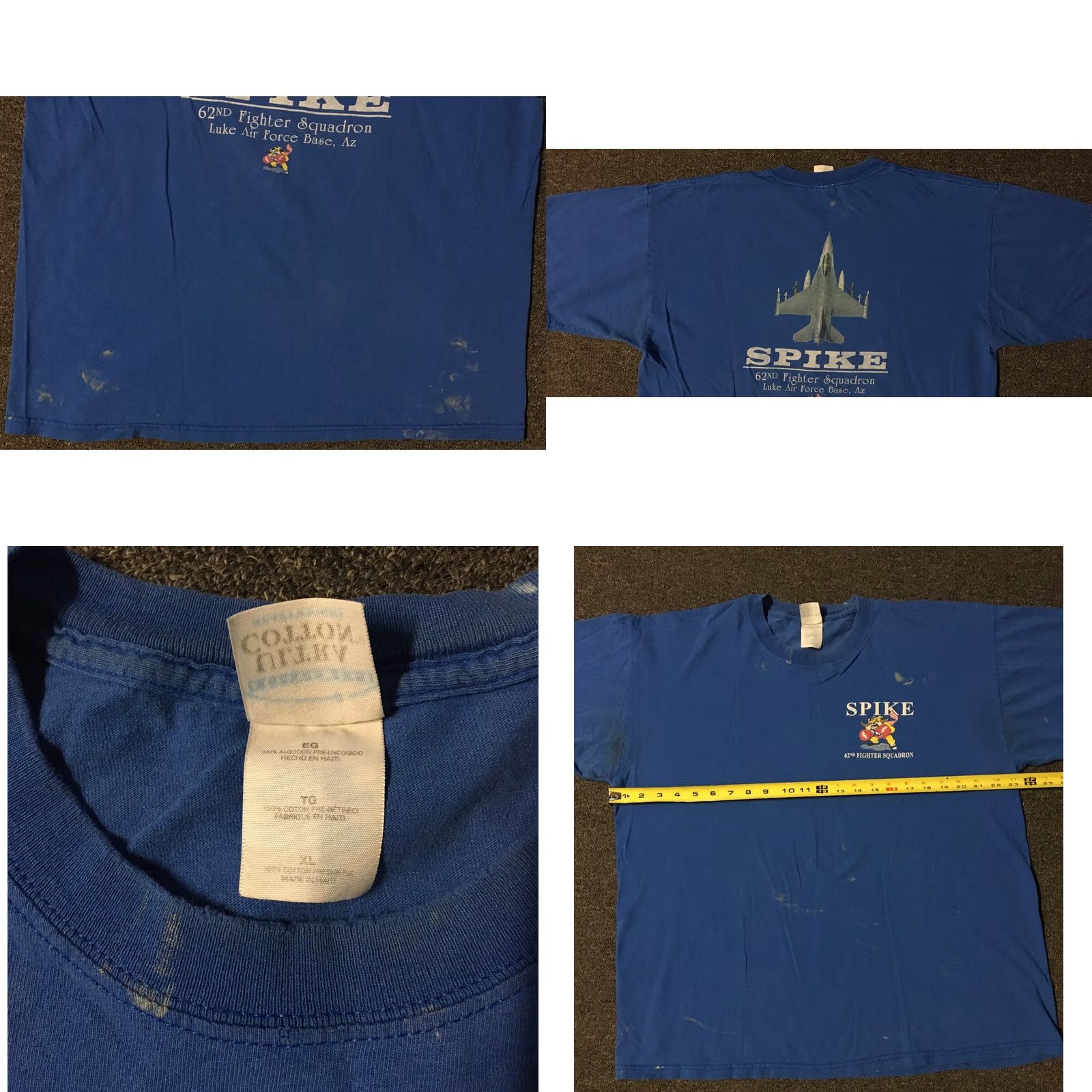 Vintage VINTAGE US Air Force Bulldog Fighter 62nd T-Shirt XL Blue 90s Grunge Military Punk Shirt Mens Size US XL / EU 56 / 4 - 8 Thumbnail