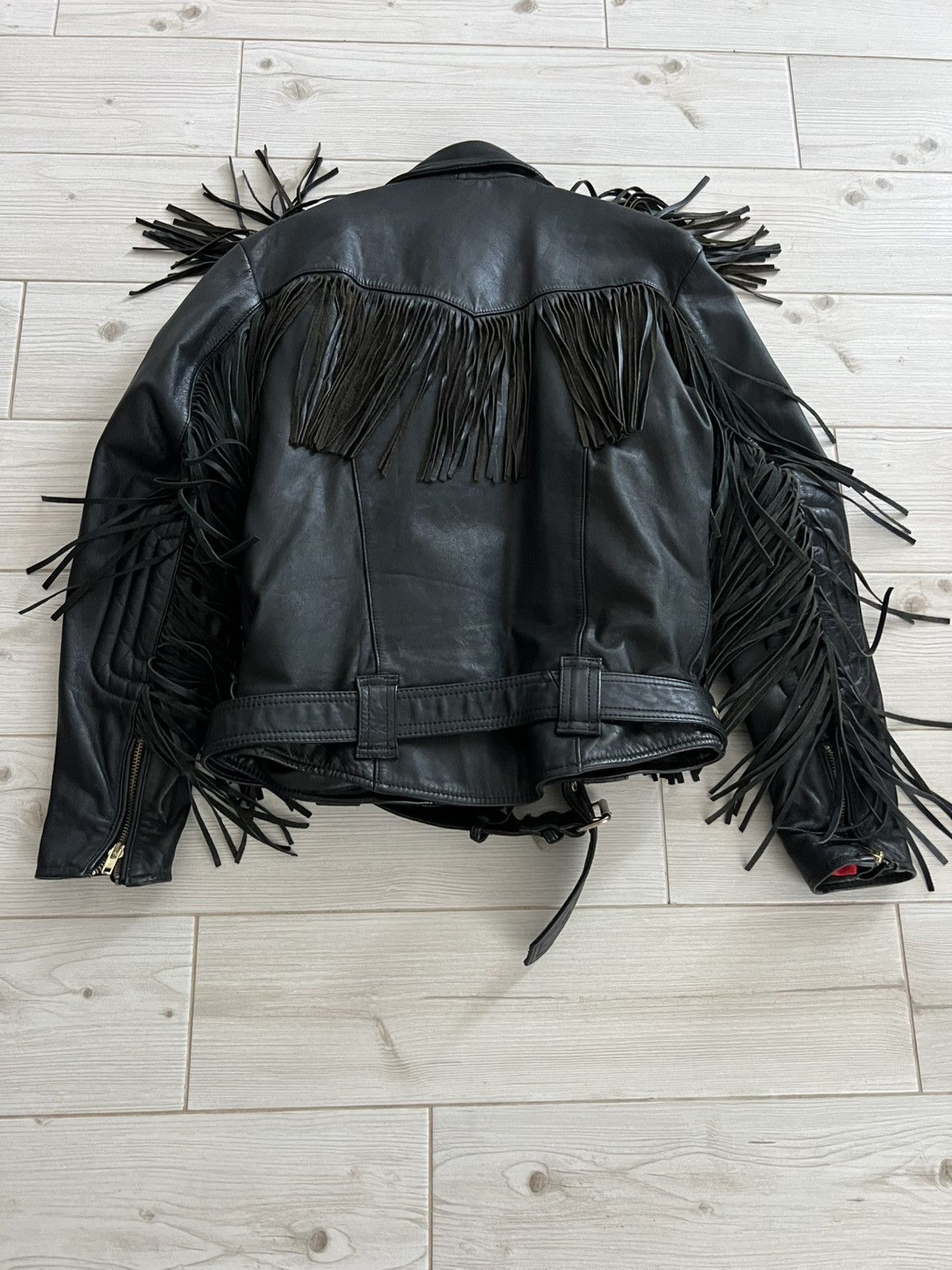 Vintage IXS Leather Fringe Motorcycle Jacket Black Vintage Biker M Size US M / EU 48-50 / 2 - 10 Thumbnail