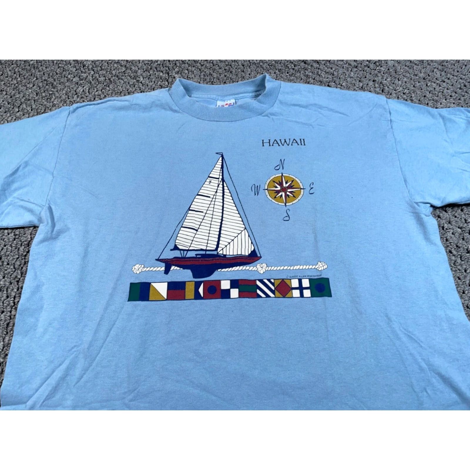 Vintage VINTAGE Hawaii Sailboat Graphic T-Shirt Adult XL Blue 90s Nautical Retro Mens XL Size US XL / EU 56 / 4 - 5 Thumbnail