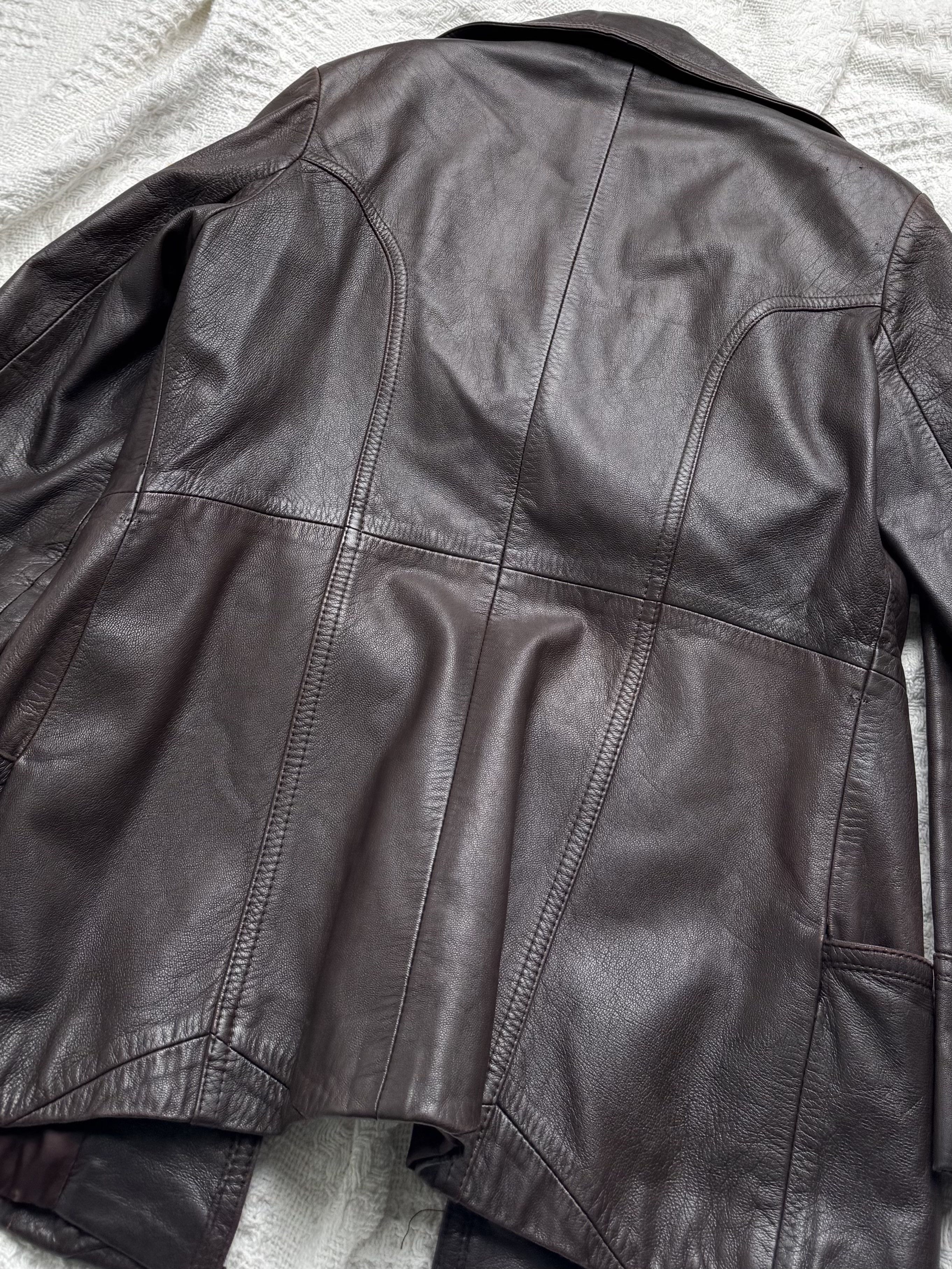 Vintage Vintage Genuine Leather Jacket Button Front Tailored Classic Size L / US 10 / IT 46 - 13 Thumbnail