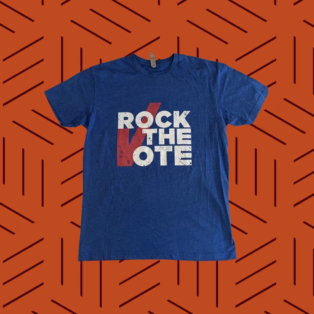 Next Level Rare Rock the Vote Logo Tee Shirt Unisex Adults Medium Blue Graphic Print 2020s Voting Politics Next Level Shirt Size US M / EU 48-50 / 2 - 1 Thumbnail