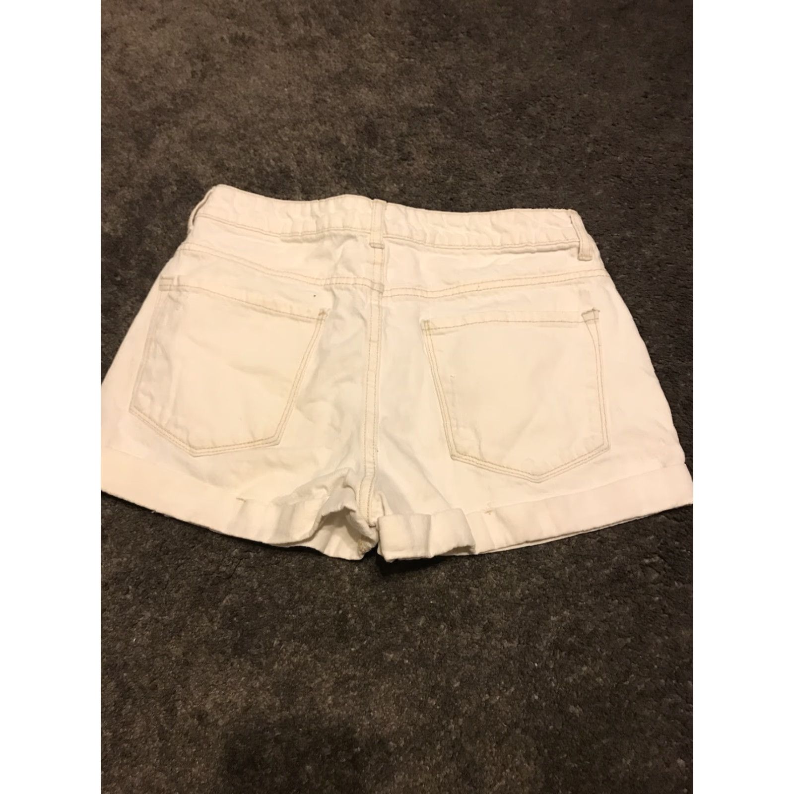 Forever 21 Forever 21 Shorts Juniors Women Denim Button Pockets White Blue Striped 27 Waist 27 In Flat Front Mid Rise Chino Colorful Size 27" / US 4 / IT 40 - 3 Thumbnail