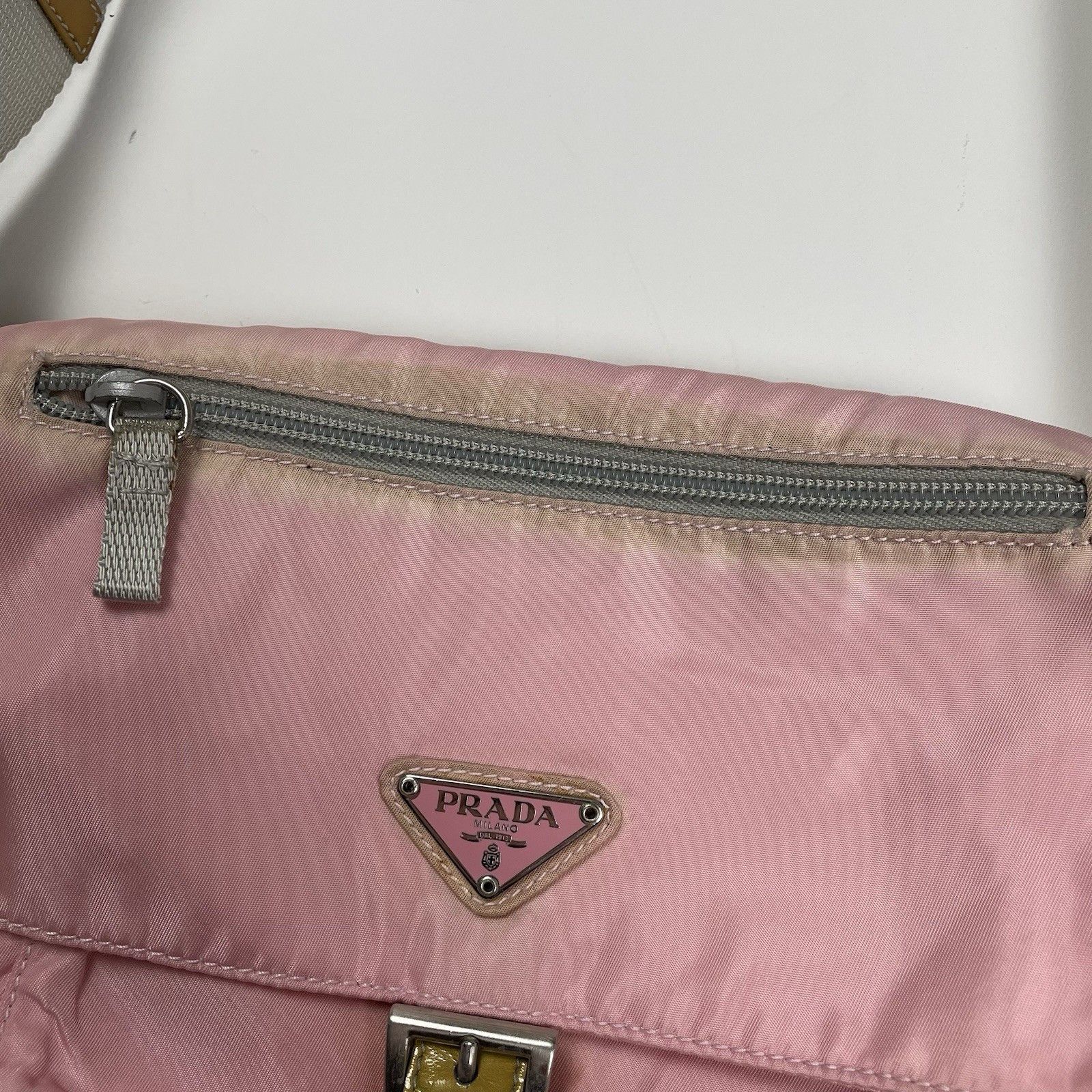 Prada Prada Shoulder Bag Pink Nylon Crossbody Bag Size ONE SIZE - 12 Thumbnail