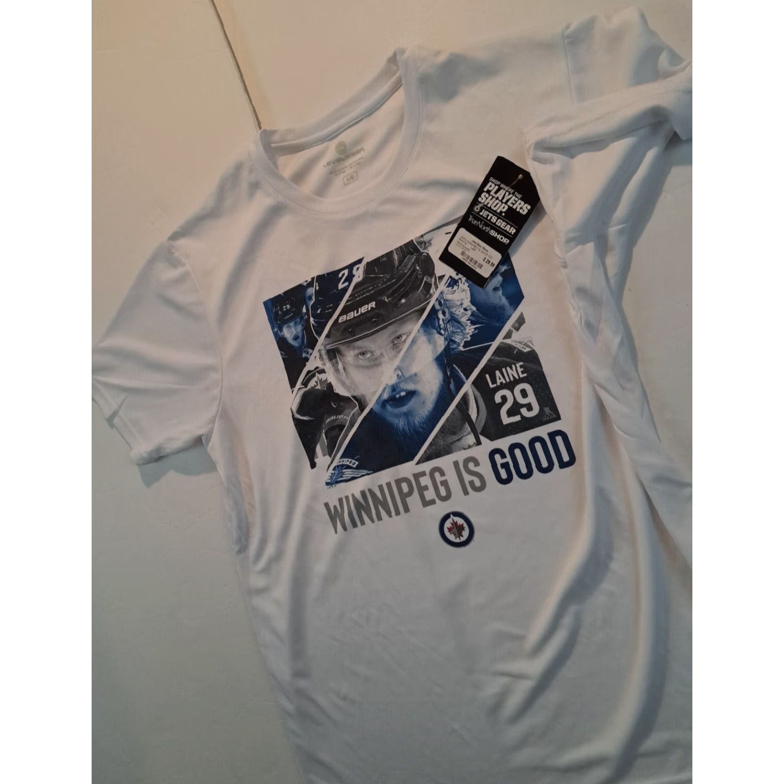 Vintage Level Wear Winnipeg is Good Patrick Laine #29 T-Shirt White L Men Short Sleeve NWT Hockey Solid Large Size US L / EU 52-54 / 3 - 3 Thumbnail