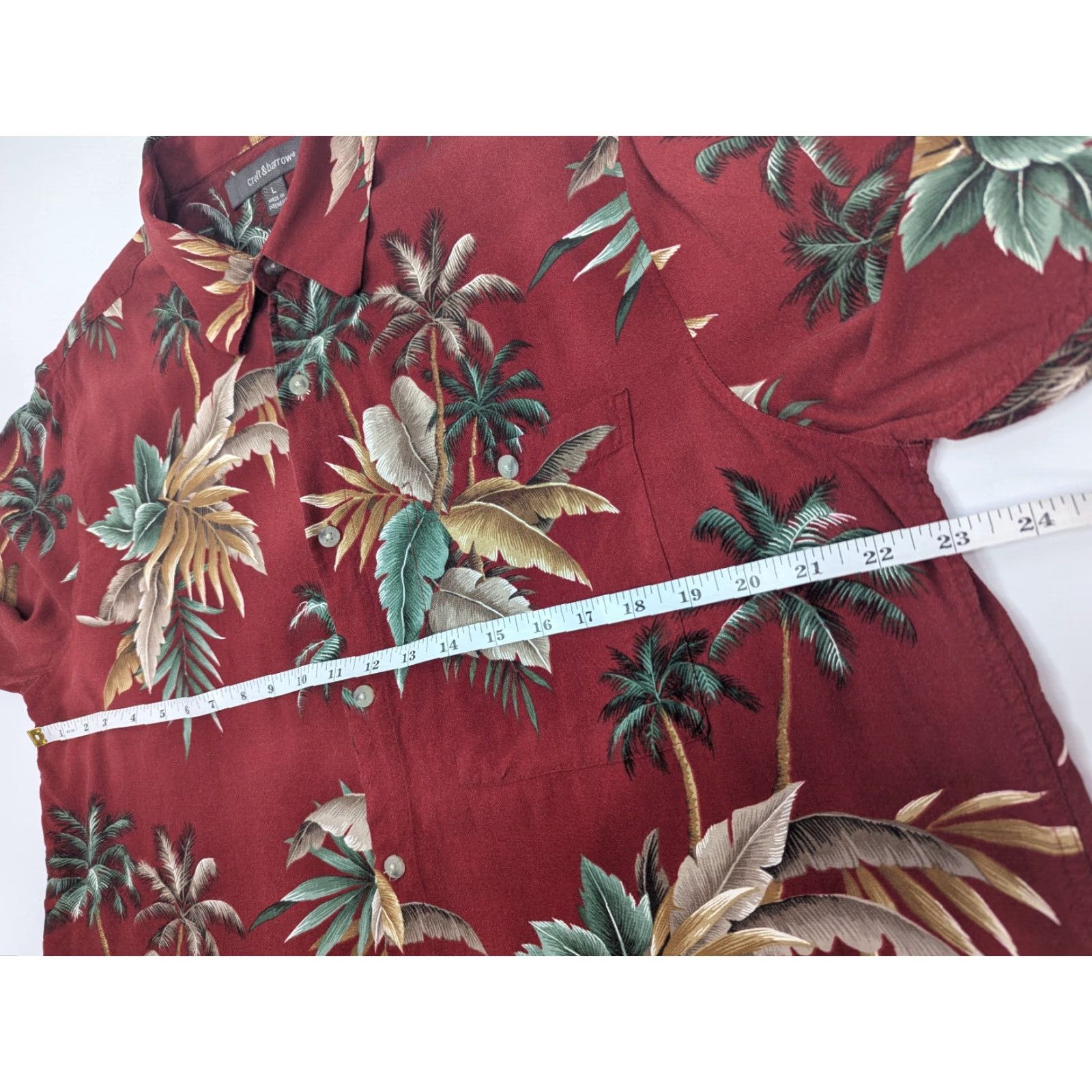 Croft & Barrow VINTAGE Croft & Barrow Red Hawaiian Men's Large Button Up Shirt Rayon Short Sleeve Size US L / EU 52-54 / 3 - 5 Thumbnail