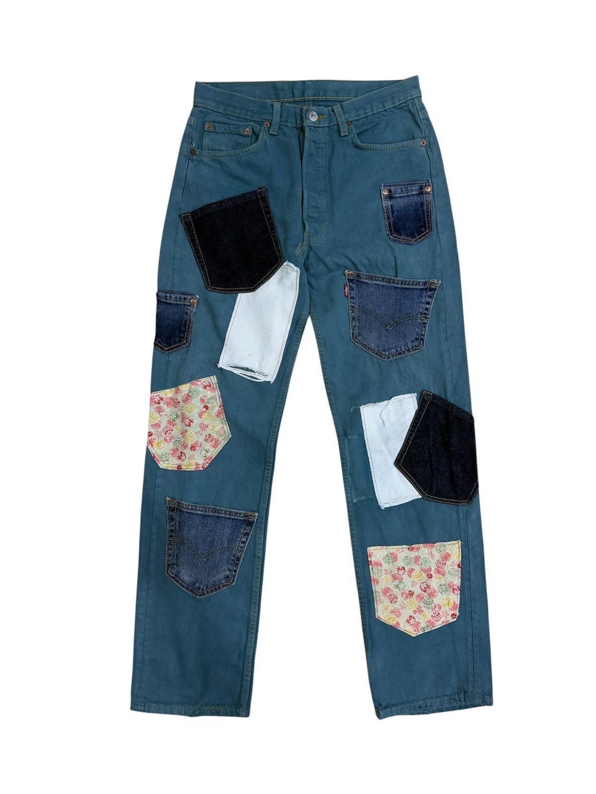 Levi's VINTAGE 90s LEVI’S 501 PATCHWORK DISTRESSED JEANS Size US 30 / EU 46 - 1 Thumbnail