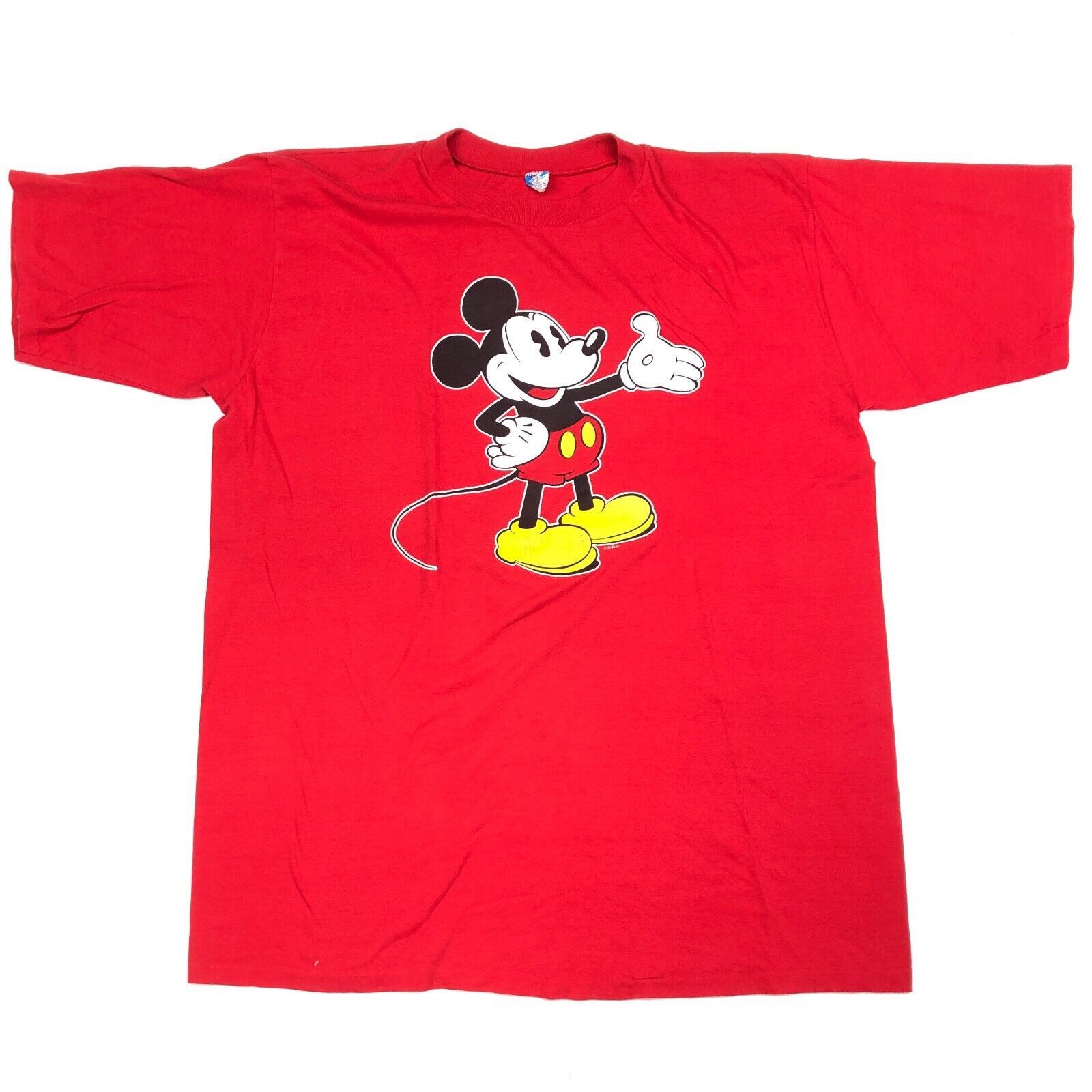 Disney × Vintage Vintage 80s Rare Disney OSFA XXXXL 4XL Mickey Mouse Red Tee Size US XXL / EU 58 / 5 - 1 Thumbnail