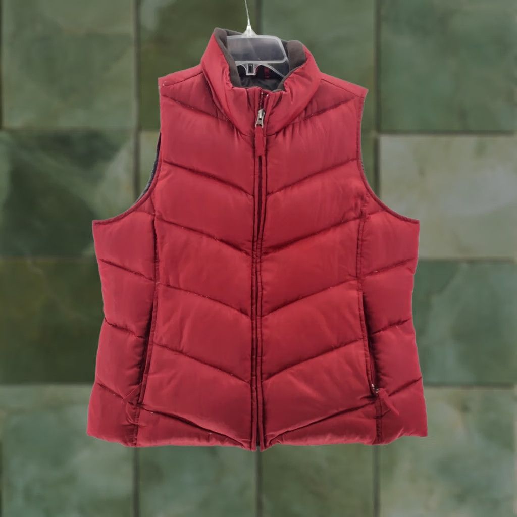 Eddie Bauer Eddie Bauer Vest Womens Large Puffer Down Zip Full Zip Inner Pockets Insulated Winter Red Women L Vest Size L / US 10 / IT 46 - 1 Thumbnail