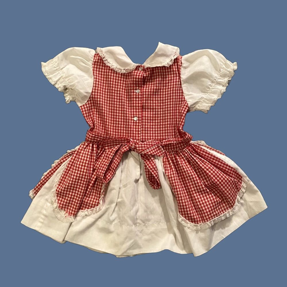 Vintage VINTAGE 60s Jodi & Jill Little Girls Farm Dress Plaid & Lace Size 5 Size ONE SIZE - 1 Thumbnail
