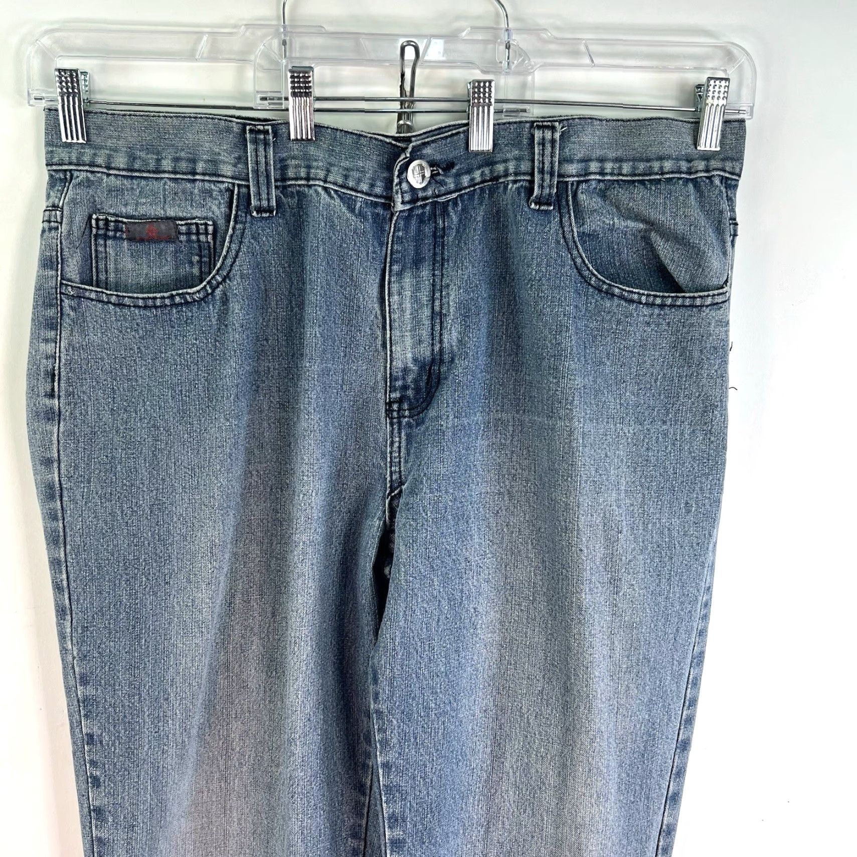 Denime VINTAGE Swiss Cross Men's Straight Fit Denim Jeans Size 40 Blue Cotton 34Inch Inseam 90s Art Theme Size US 40 / EU 56 - 2 Thumbnail