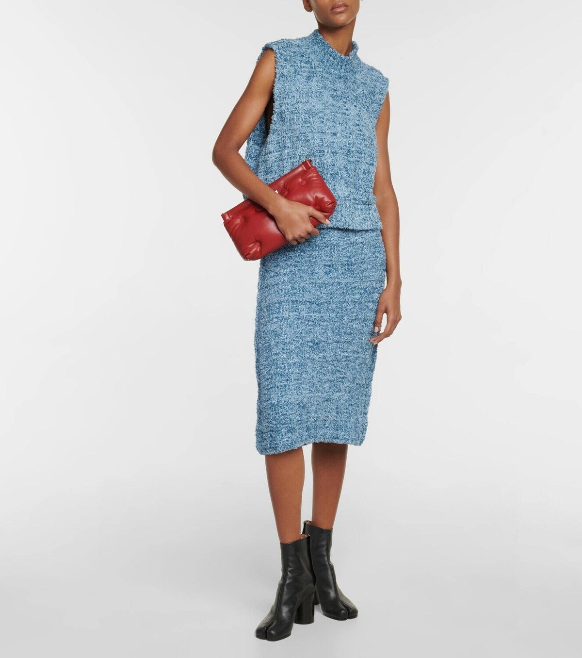 Maison Margiela o1y0625 Midi Skirt in Sky Blue Size 27" / US 4 / IT 40 - 4 Thumbnail