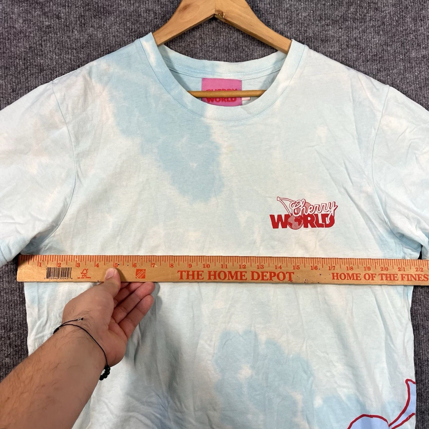 Cherry LA Cherry LA Cherry World Tie Dye T-Shirt Mens Large L Blue Cotton Graphic Size US L / EU 52-54 / 3 - 6 Thumbnail