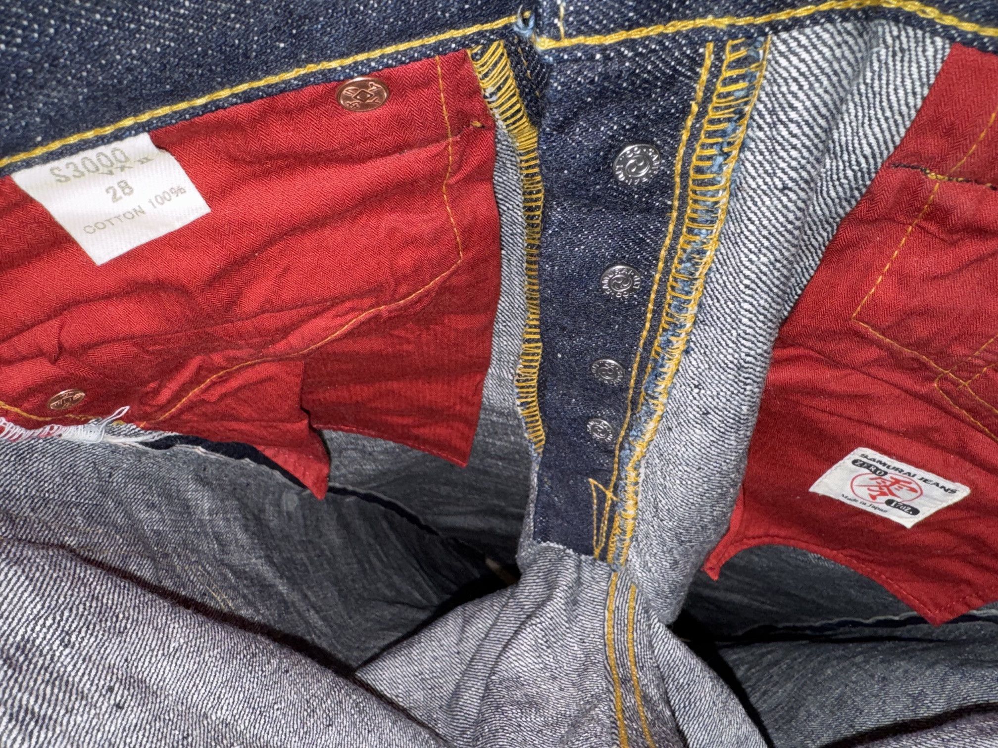 Samurai Jeans Samurai Jeans S3000VXII 17OZ Raw Wide Straight - 28 x 35.5 Size US 28 / EU 44 - 7 Thumbnail