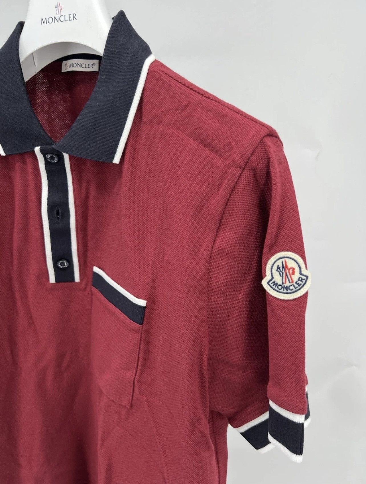 Moncler Moncler Polo Shirt Burgundy Size S RRP $450 Size US S / EU 44-46 / 1 - 2 Thumbnail