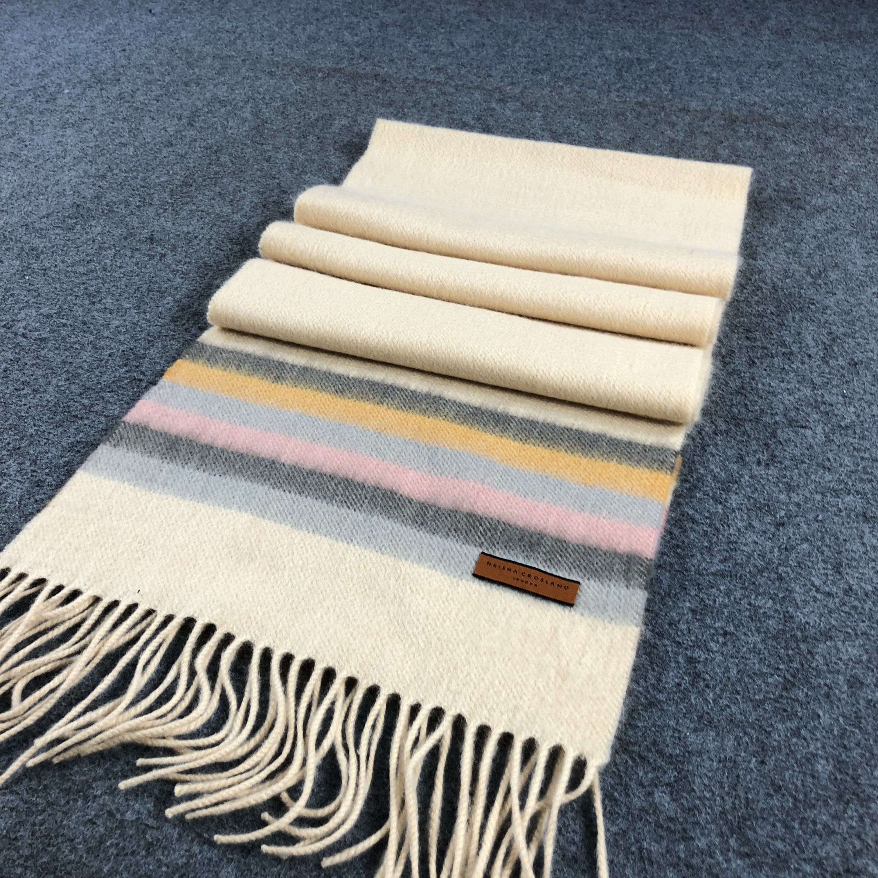 Vintage Neisha Crosland London Cashmere Scarf Muffler V812 Size ONE SIZE - 3 Thumbnail
