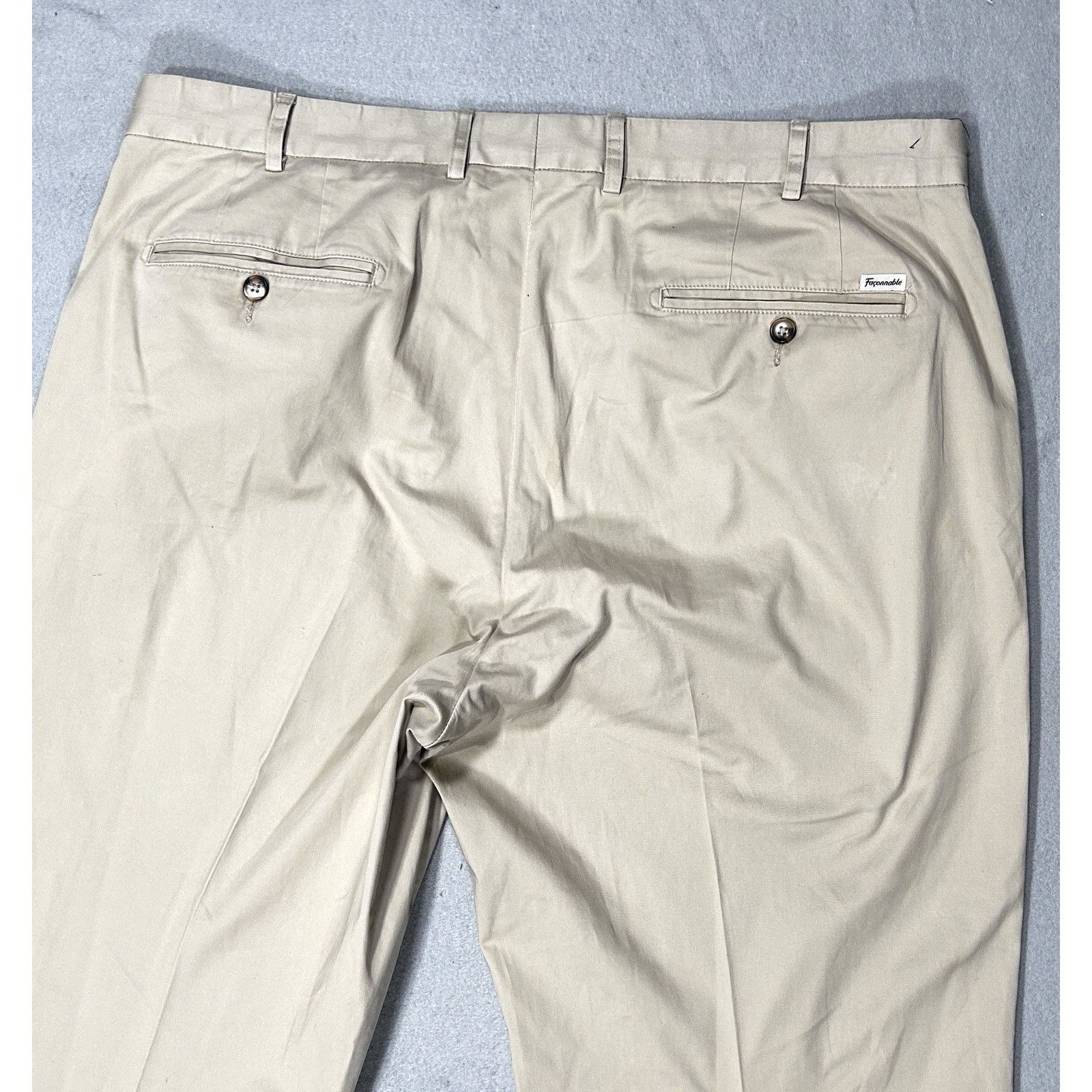 Faconnable Falconnable Flat Front Light Khaki Cotton Pants Size US 40 / EU 56 - 9 Thumbnail