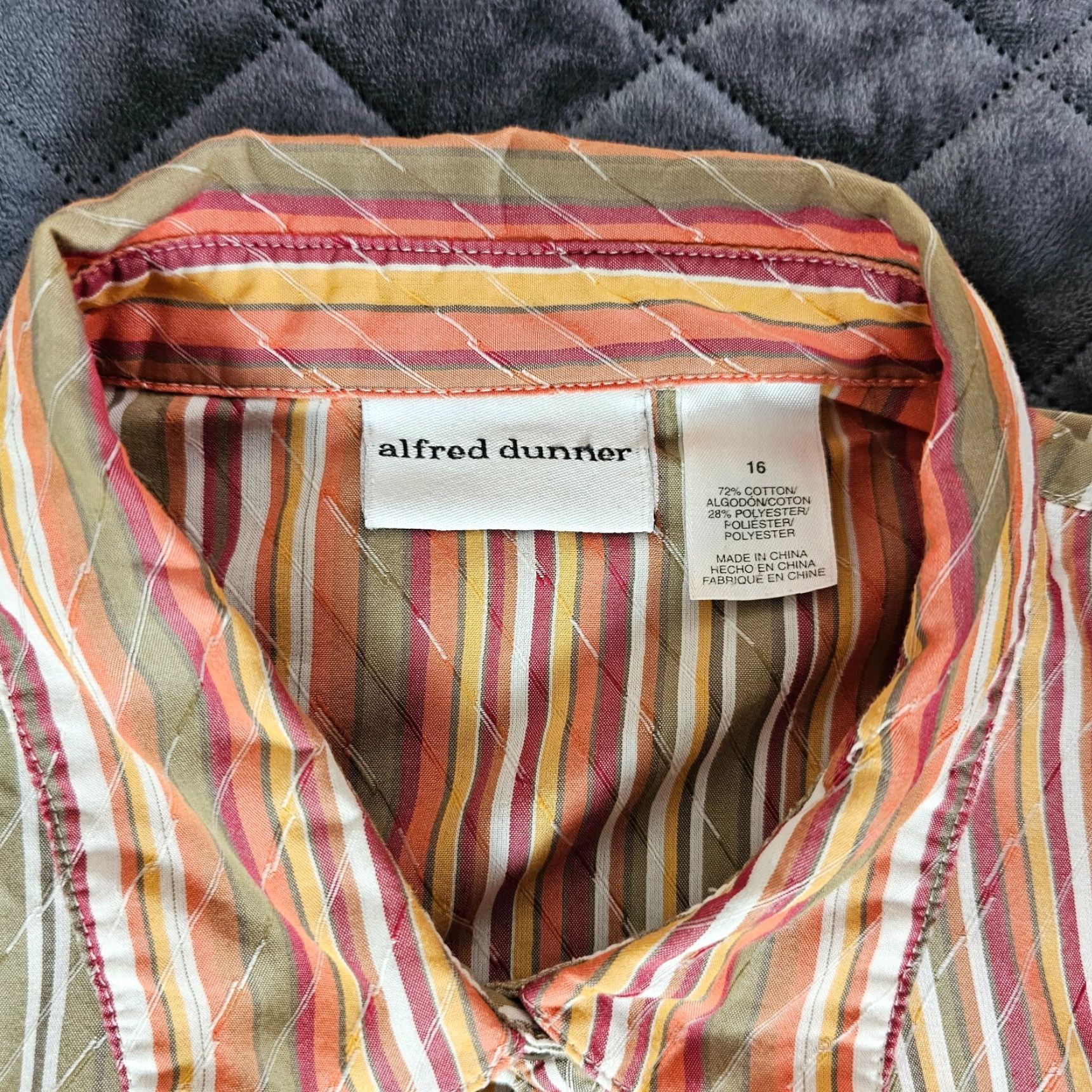 Vintage Alfred Dunner Shirt Women's Size 16 Orange Stripe Autumn Snap Button Size XXL / US 16-18 / IT 52-54 - 7 Thumbnail
