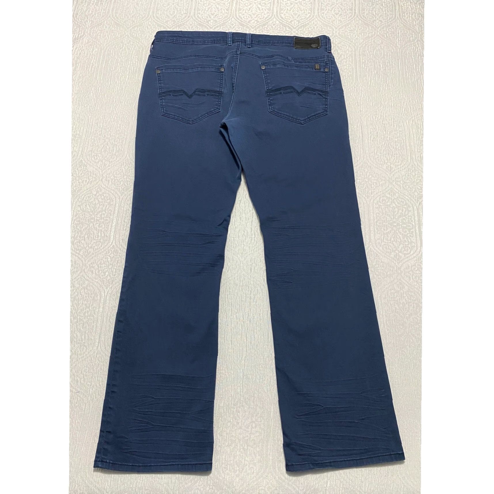 Buffalo David Bitton VINTAGE Buffalo David Bitton Six X Jeans Men 38x34 Navy Blue Straight Stretch Pants Belt? Size US 38 / EU 54 - 4 Thumbnail