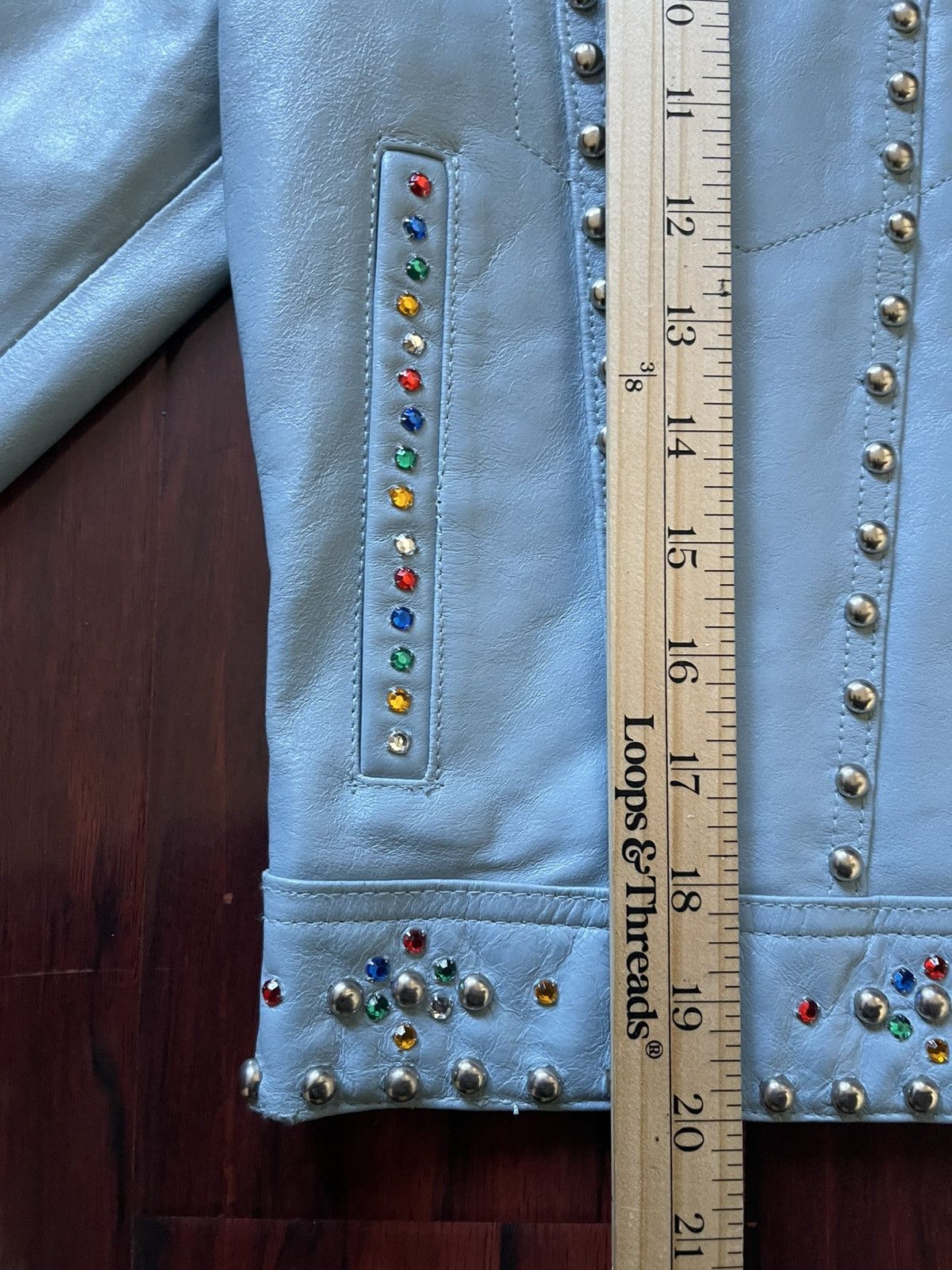 Wilsons Leather Wilson’s Maxima Western Studded Baby Blue Leather Jacket Size M / US 6-8 / IT 42-44 - 9 Thumbnail