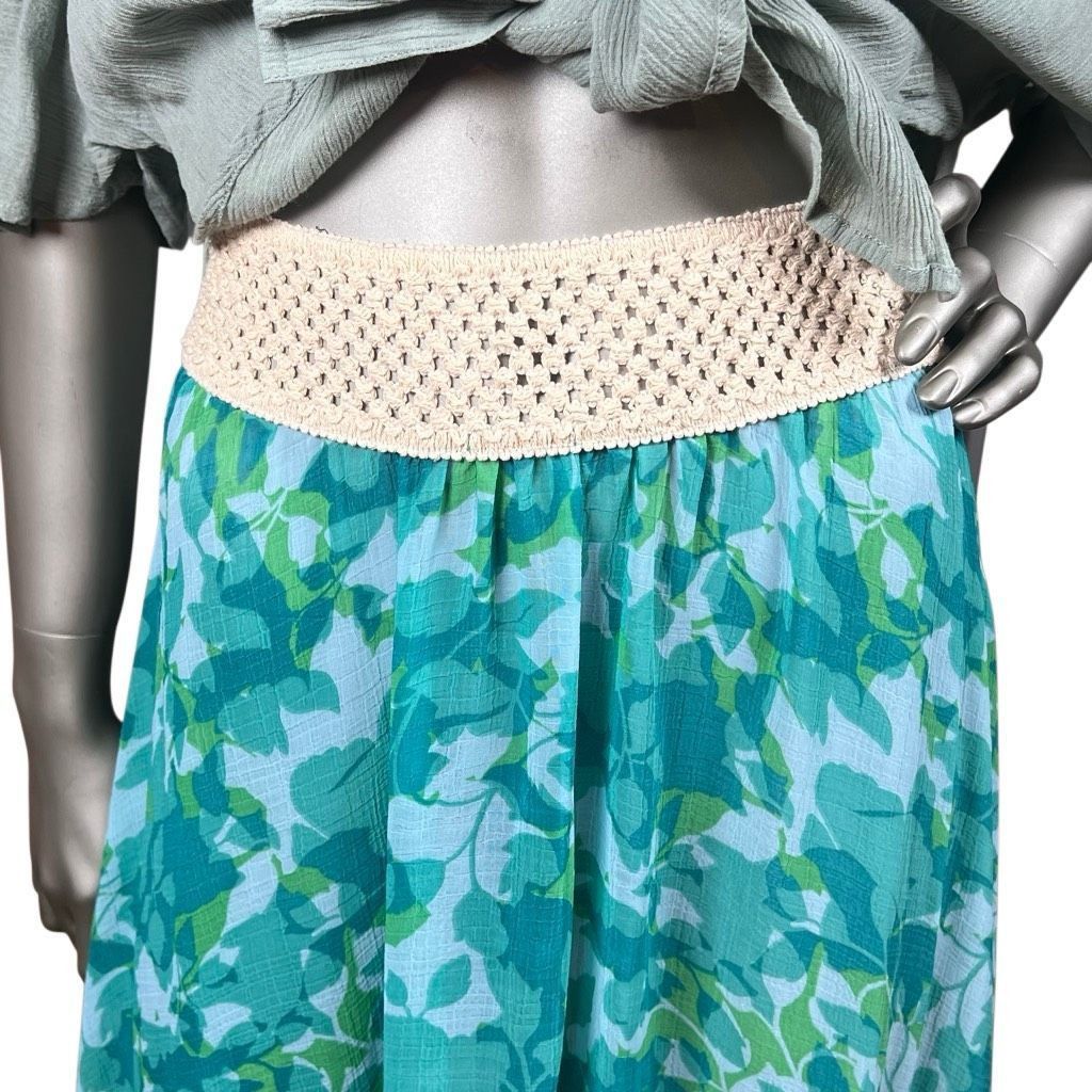 Ramy Brook Ramy Brook Floral Printed Riviera Skirt Turquoise XS S Handk Size 27" / US 4 / IT 40 - 3 Thumbnail