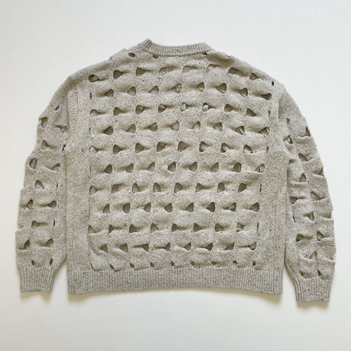 Issey Miyake Cream Cut Out Wool ‘Nest Knit’ Size US M / EU 48-50 / 2 - 15 Thumbnail