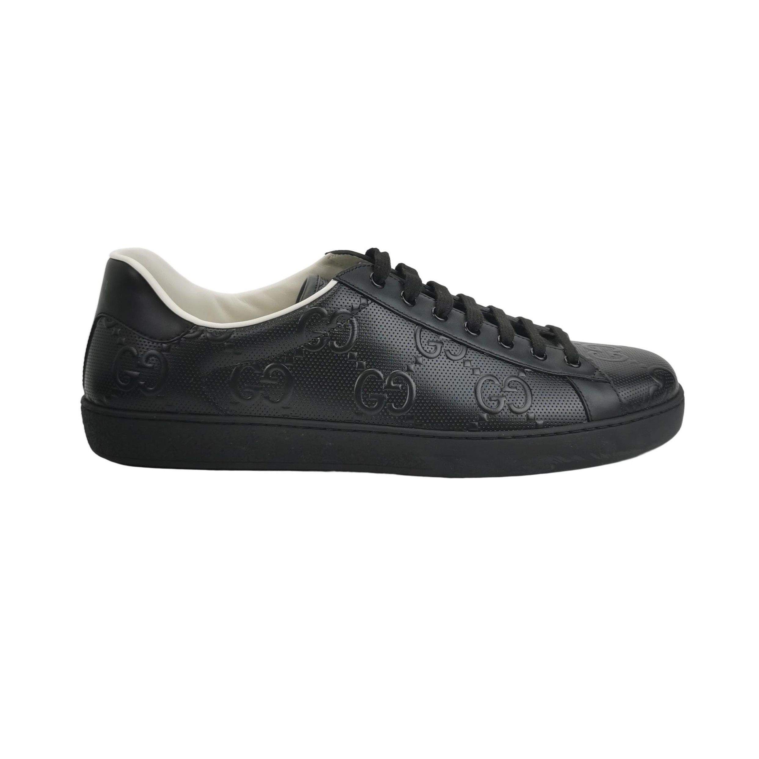 Gucci Gucci Ace Perforated GG Leather Sneakers 13 Size US 14 / EU 47 - 1 Thumbnail