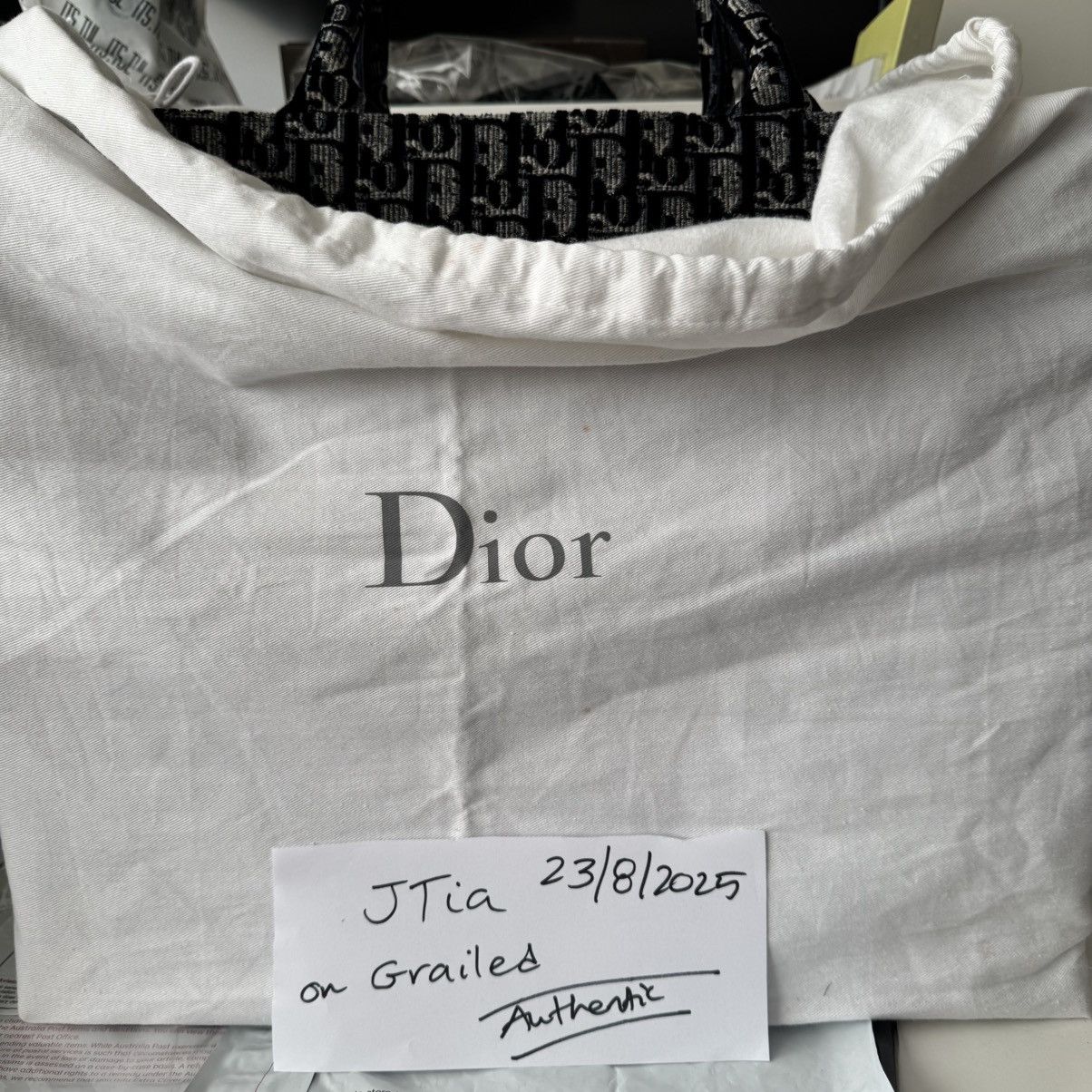 Dior Authentic✅ Receipt ✅ Velvet Oblique Book Tote Bag Size ONE SIZE - 20 Thumbnail