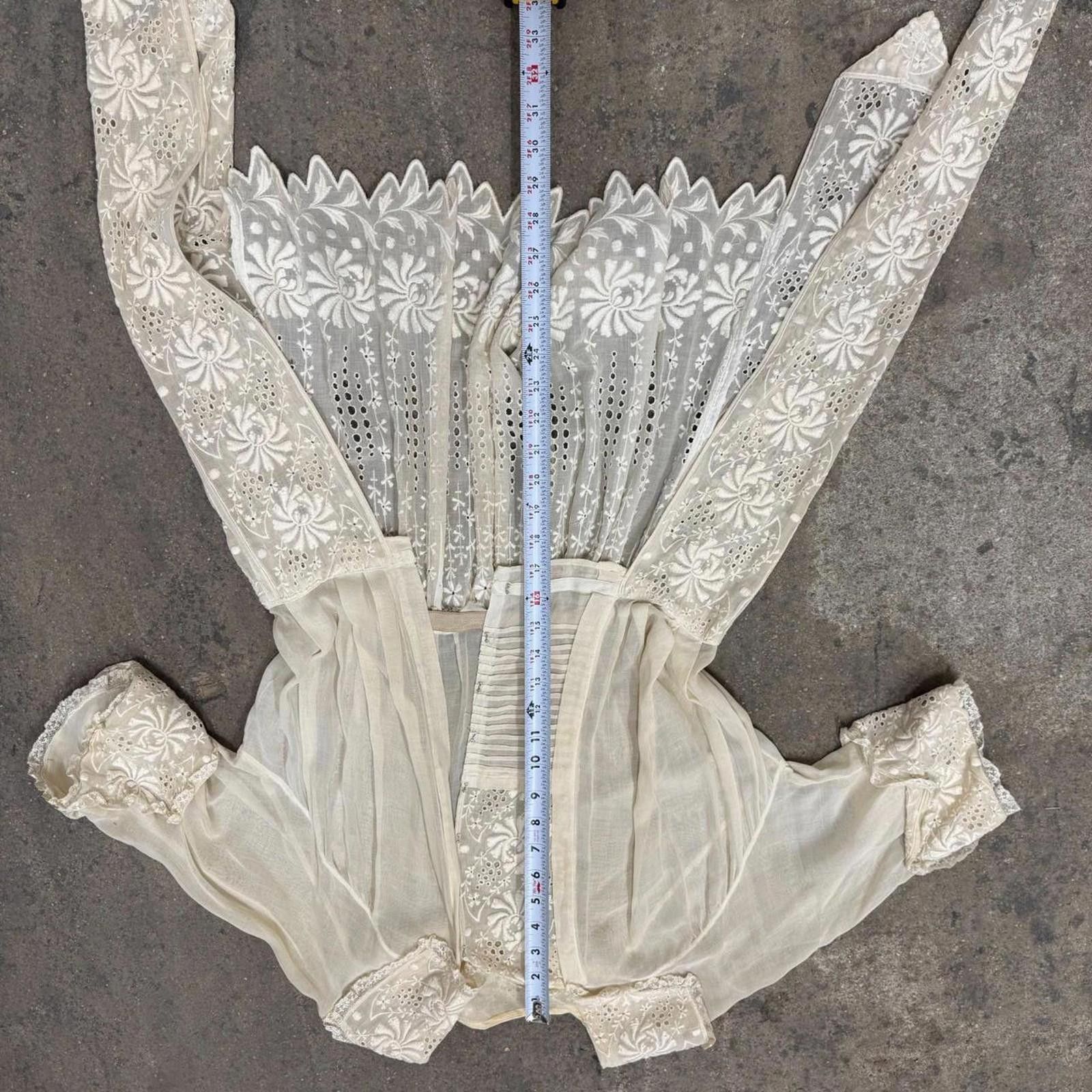 Other RARE Antique Edwardian White Broderie Tea Robe Jacket Size S / US 4 / IT 40 - 8 Thumbnail