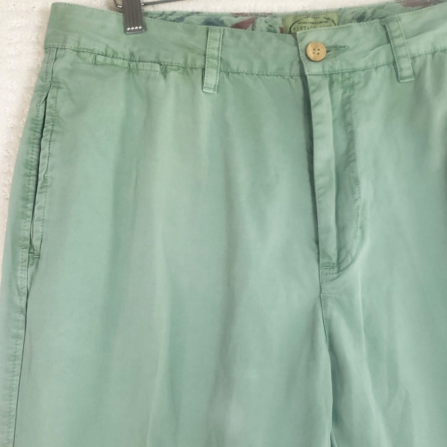 Vintage VINTAGE 1946 Chinos Straight Leg Flat Front Pants 36x30 Green Cotton Charleston Size US 36 / EU 52 - 3 Thumbnail
