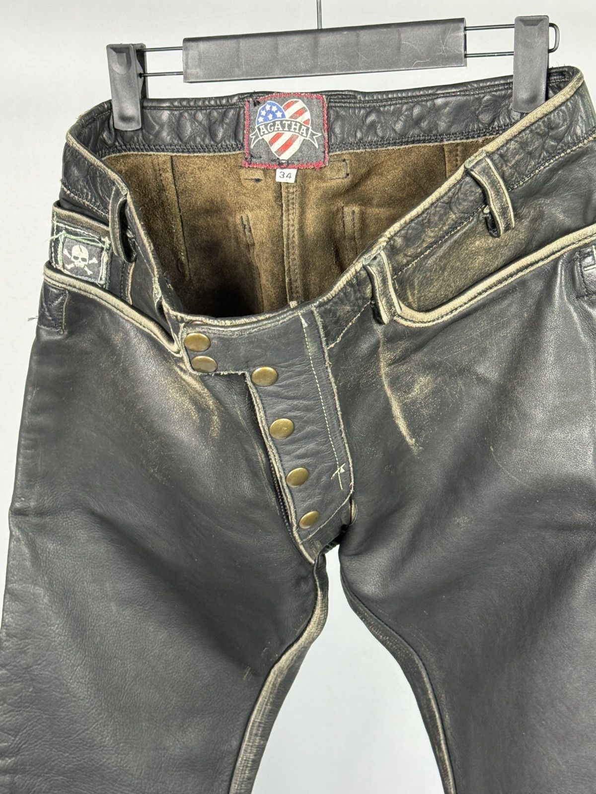 Other AGATHA Vintage Distressed Leather Pants Size US 34 / EU 50 - 2 Thumbnail