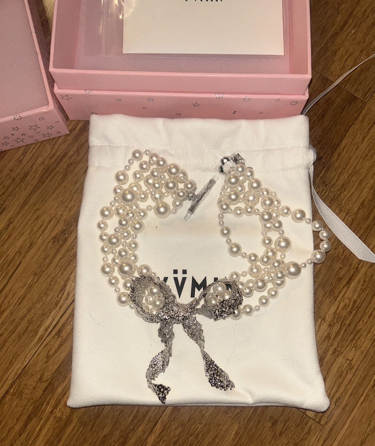 Shushu/Tong YVMIN × SHUSHU/TONG Lace Bow Imitation Pearl Necklace Size ONE SIZE - 5 Thumbnail