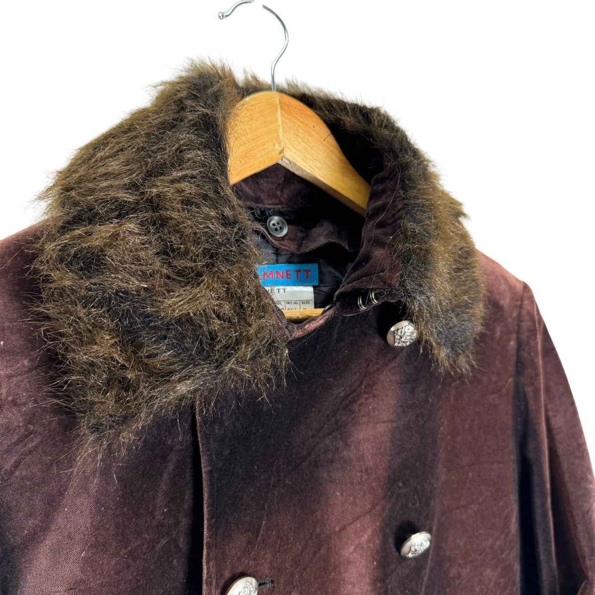 Katharine Hamnett London ☀️HAMNETT DOUBLE BREASTED BUTTON FUT COLLAR COAT JACKET Size M / US 6-8 / IT 42-44 - 6 Thumbnail