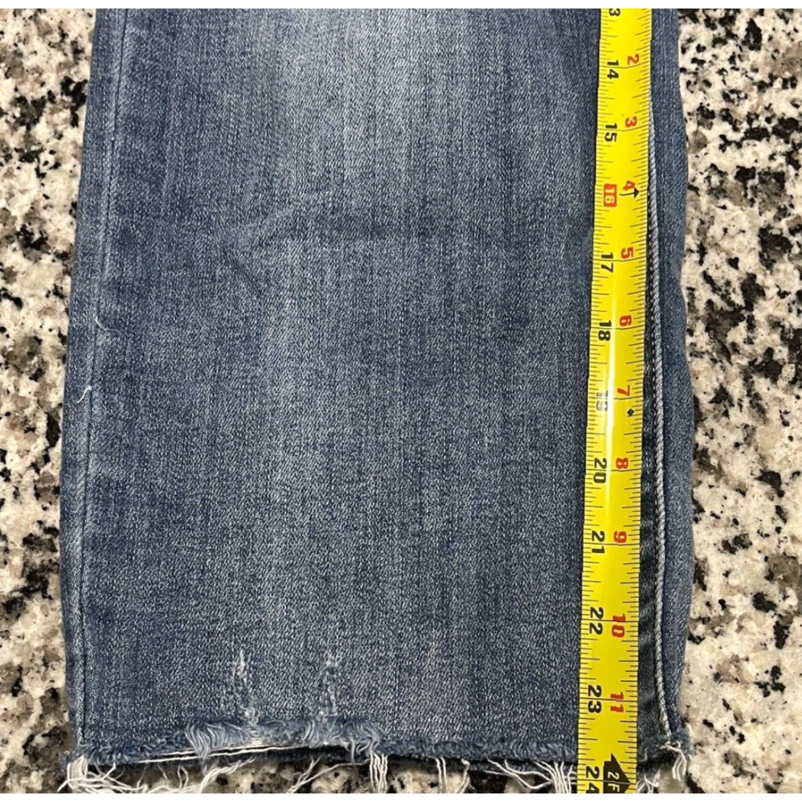 Denime Judy Blue Women's Wide Leg Cropped Distressed Jeans, Size 25, Blue, City Theme Size 42" / US 20 - 6 Thumbnail