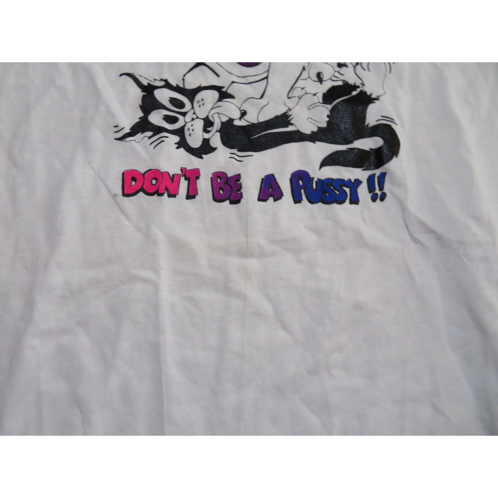 Fruit Of The Loom 90s Bulldog Dont Be A P#@% Funny Dog Cat White T-shirt Sz XL Size US XL / EU 56 / 4 - 7 Thumbnail