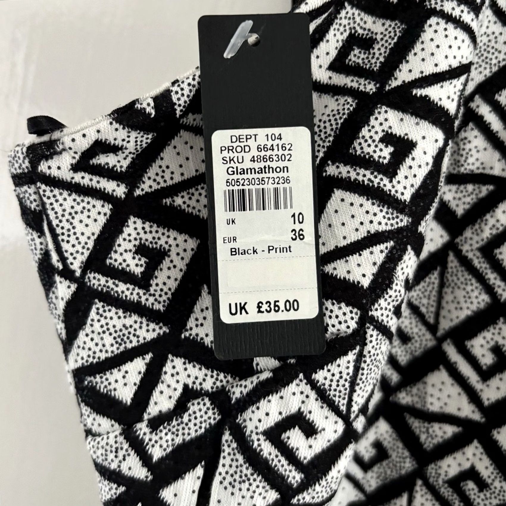 River Island River Island Glamathon Bodycon Dress UK 10 Black Print New with Tags Size L / US 10 / IT 46 - 6 Thumbnail