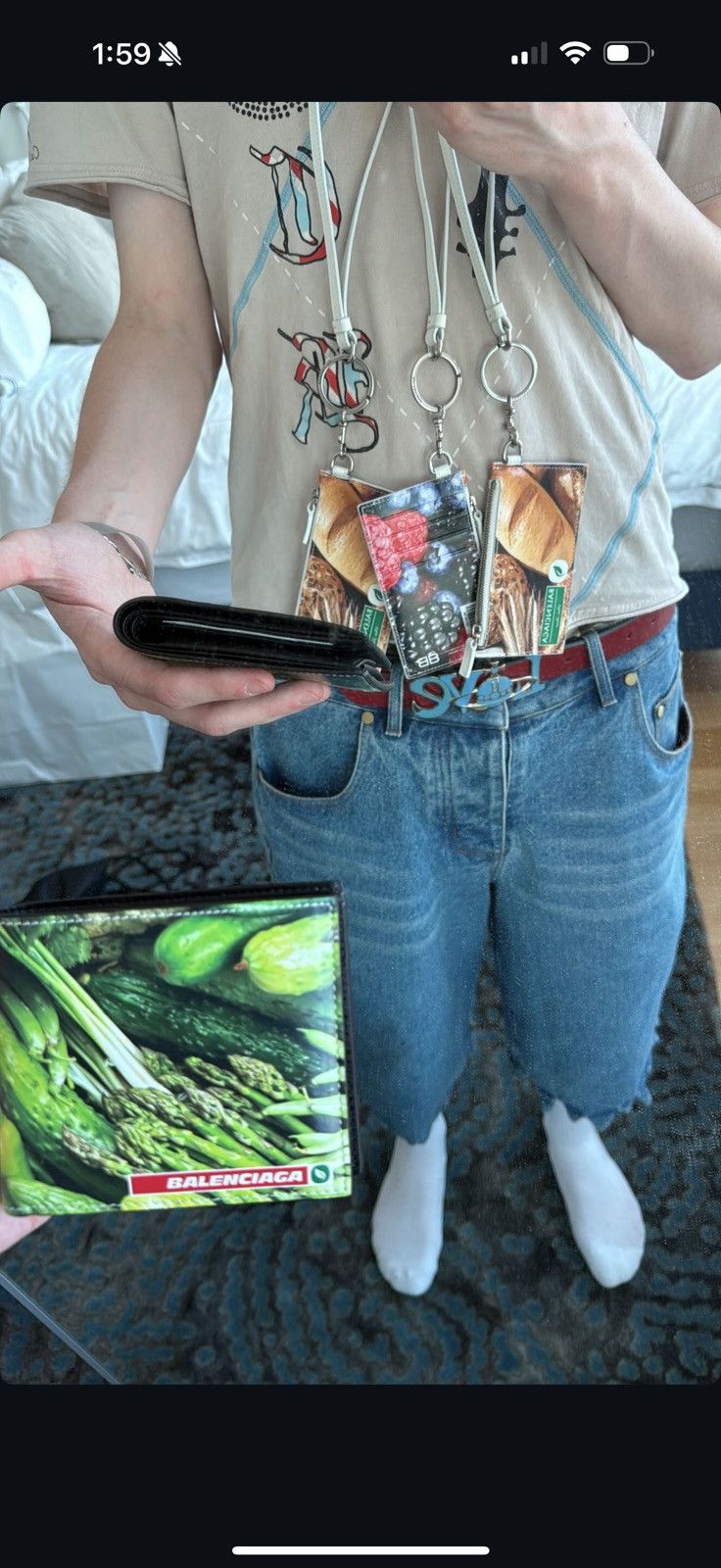 Balenciaga Balenciaga Antwerp Grocery Lanyard Wallet Size ONE SIZE - 2 Thumbnail