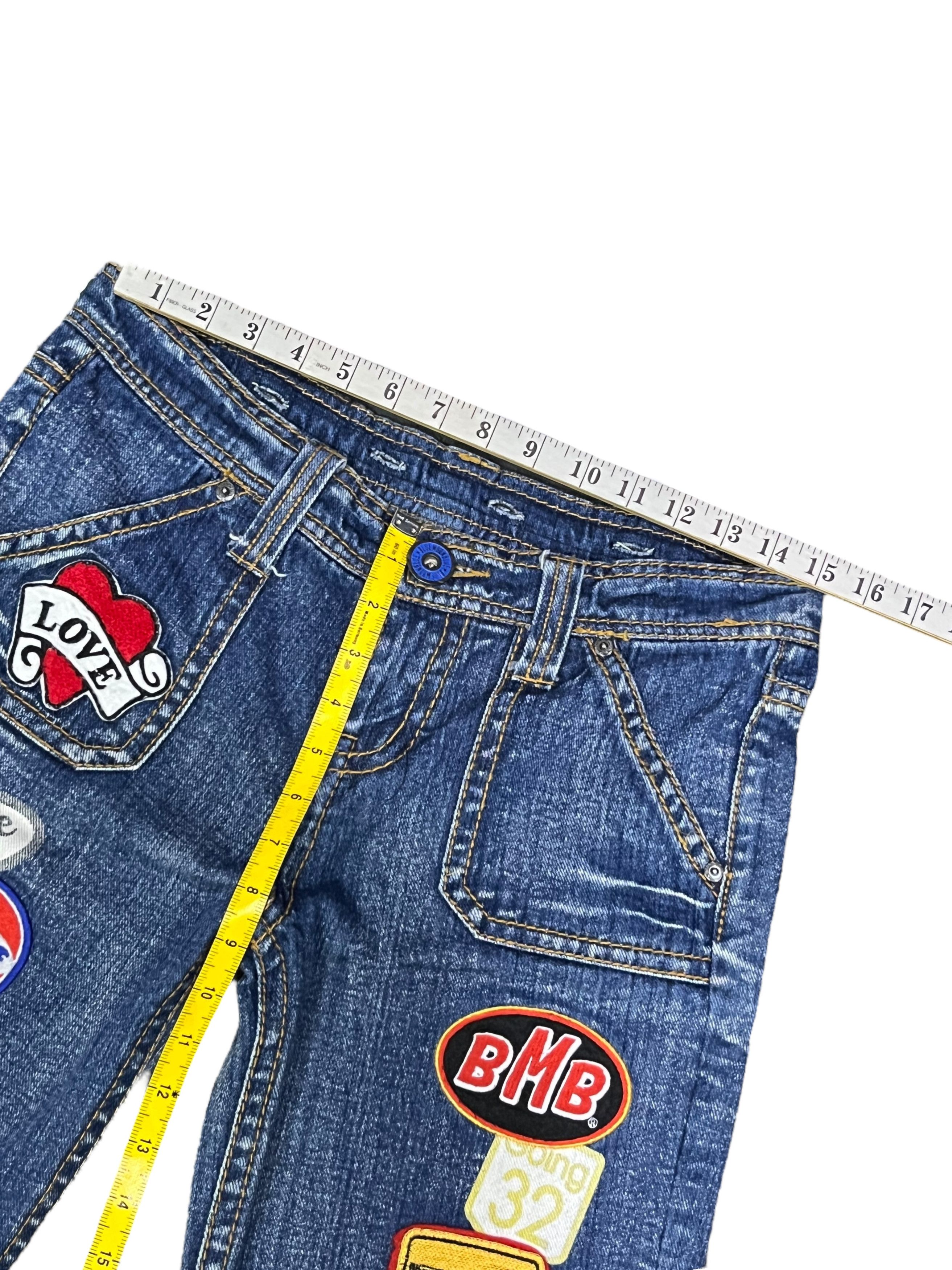 Japanese Brand 🏄Vtg BMB California Beach Surf Multi Patches Printed Denim Size US 30 / EU 46 - 10 Thumbnail