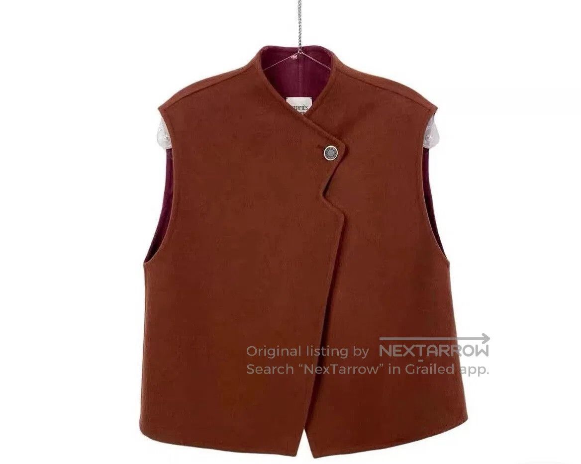 Hermes Hermes Cashmere Vest in Brown Red. Size XS / US 0-2 / IT 36-38 - 6 Thumbnail