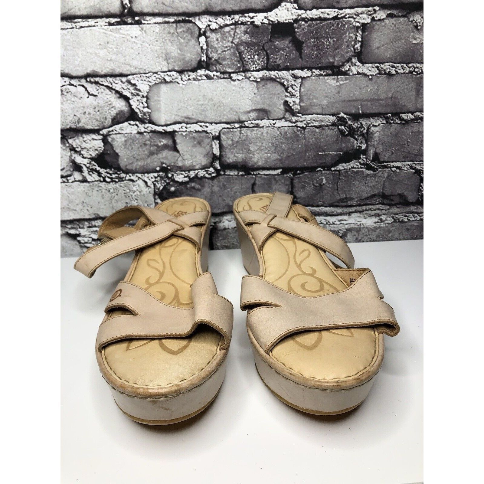 Born Born Light Pink Leather Platform High Wedge Strap Sandals Wo Size US 11 / IT 41 - 20 Thumbnail
