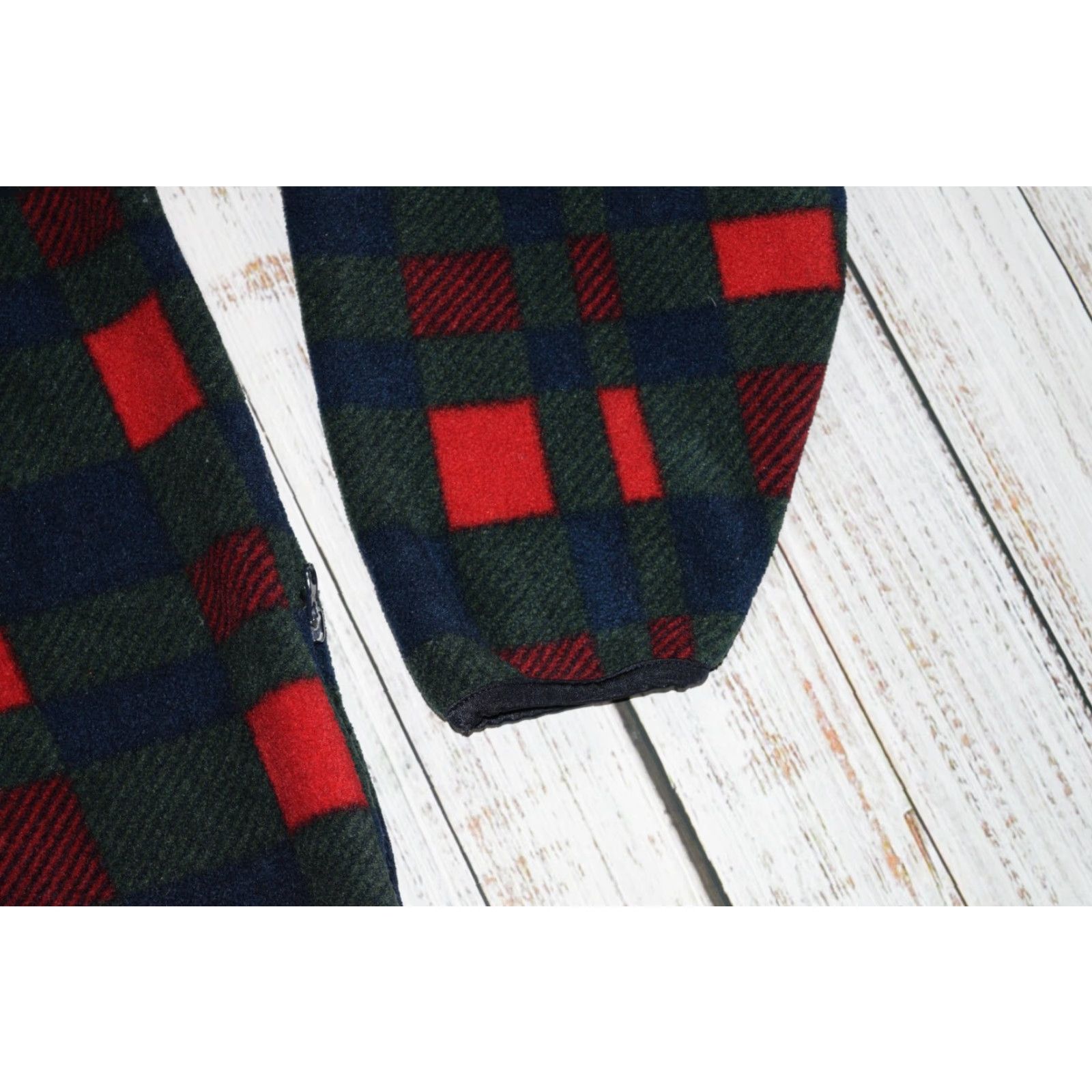 Sears VTG SEARS Trader Bay Western Plaid Fleece Jacket 1/4 Zip Retro Green Red Mens M Shirt Size US M / EU 48-50 / 2 - 3 Thumbnail